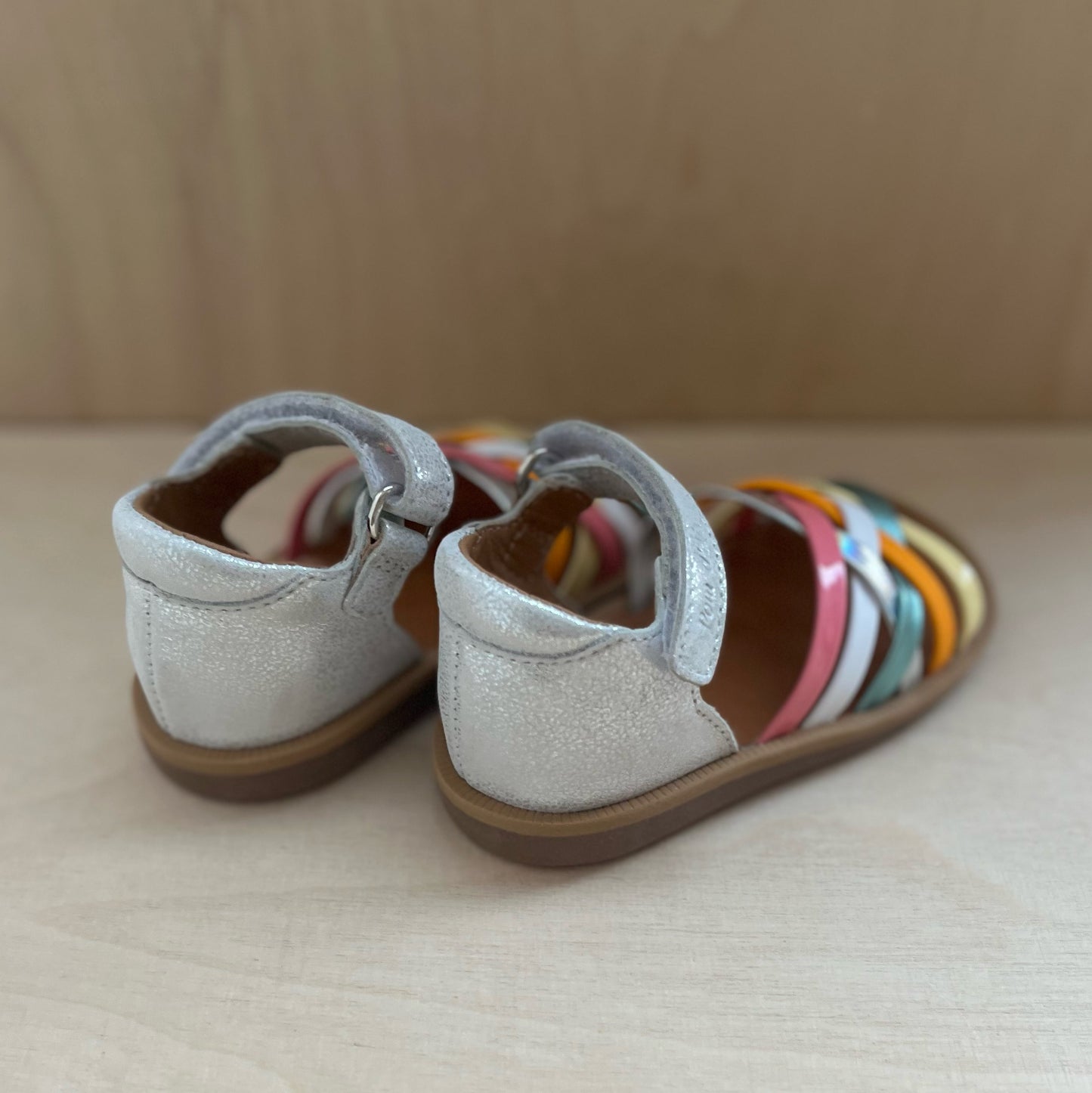 stapsandaal - poppy lux - muestra - silver multi fresh