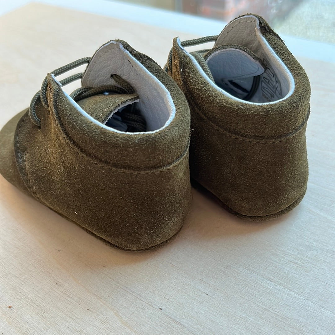 babyslofjes - suede kaki