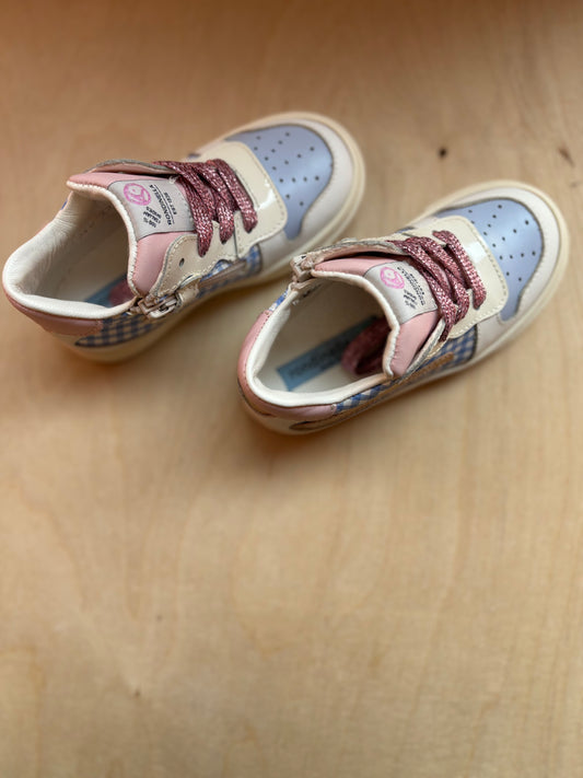 Rondinella eerste sneaker blauwe ruitjes