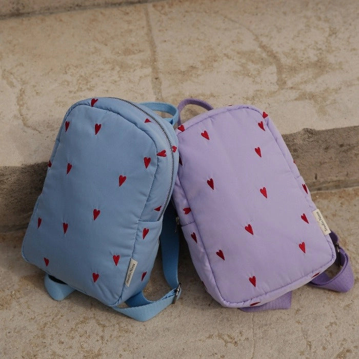 Studio Noos purple hearts puffy mini backpack