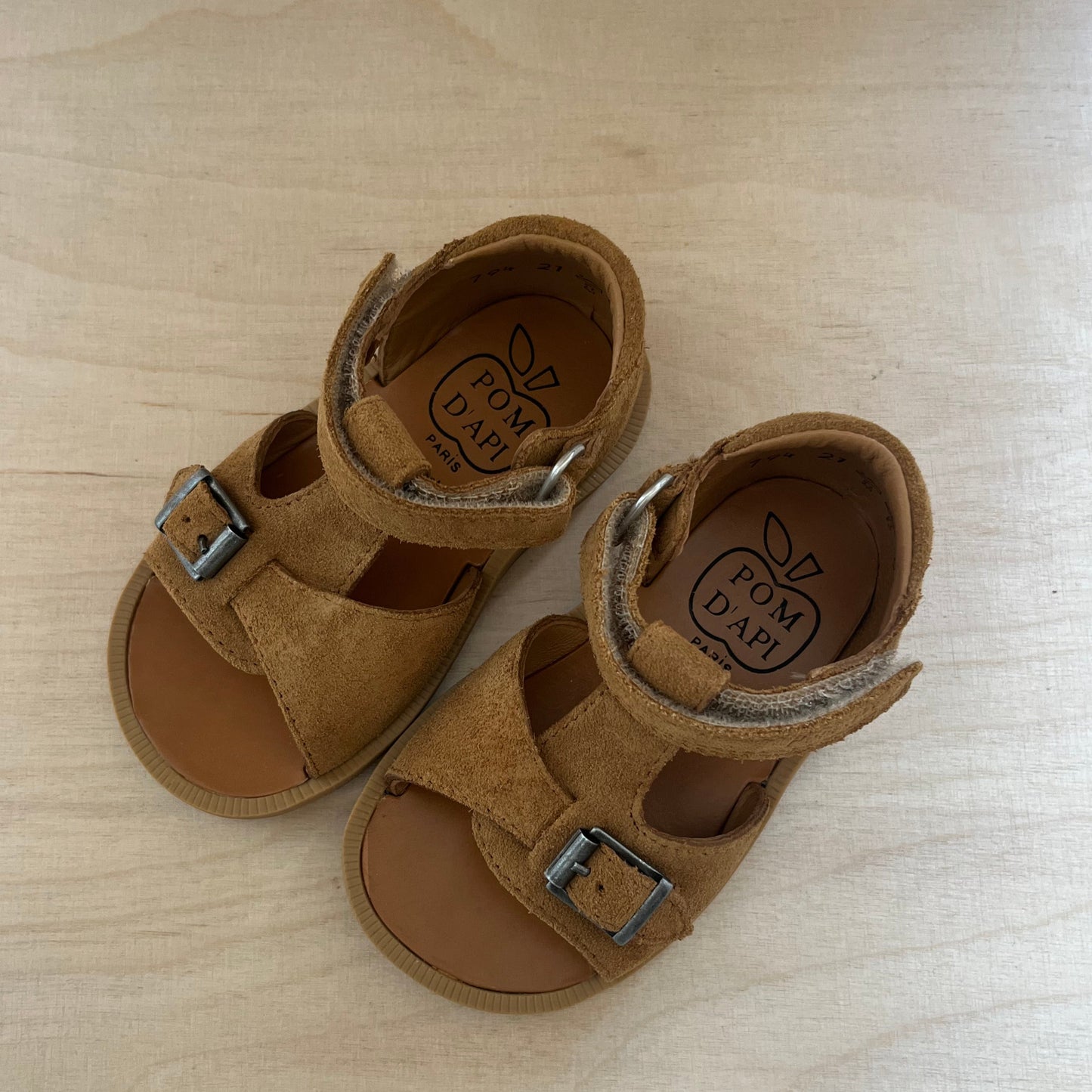 stapsandaal poppy easy - velours camel
