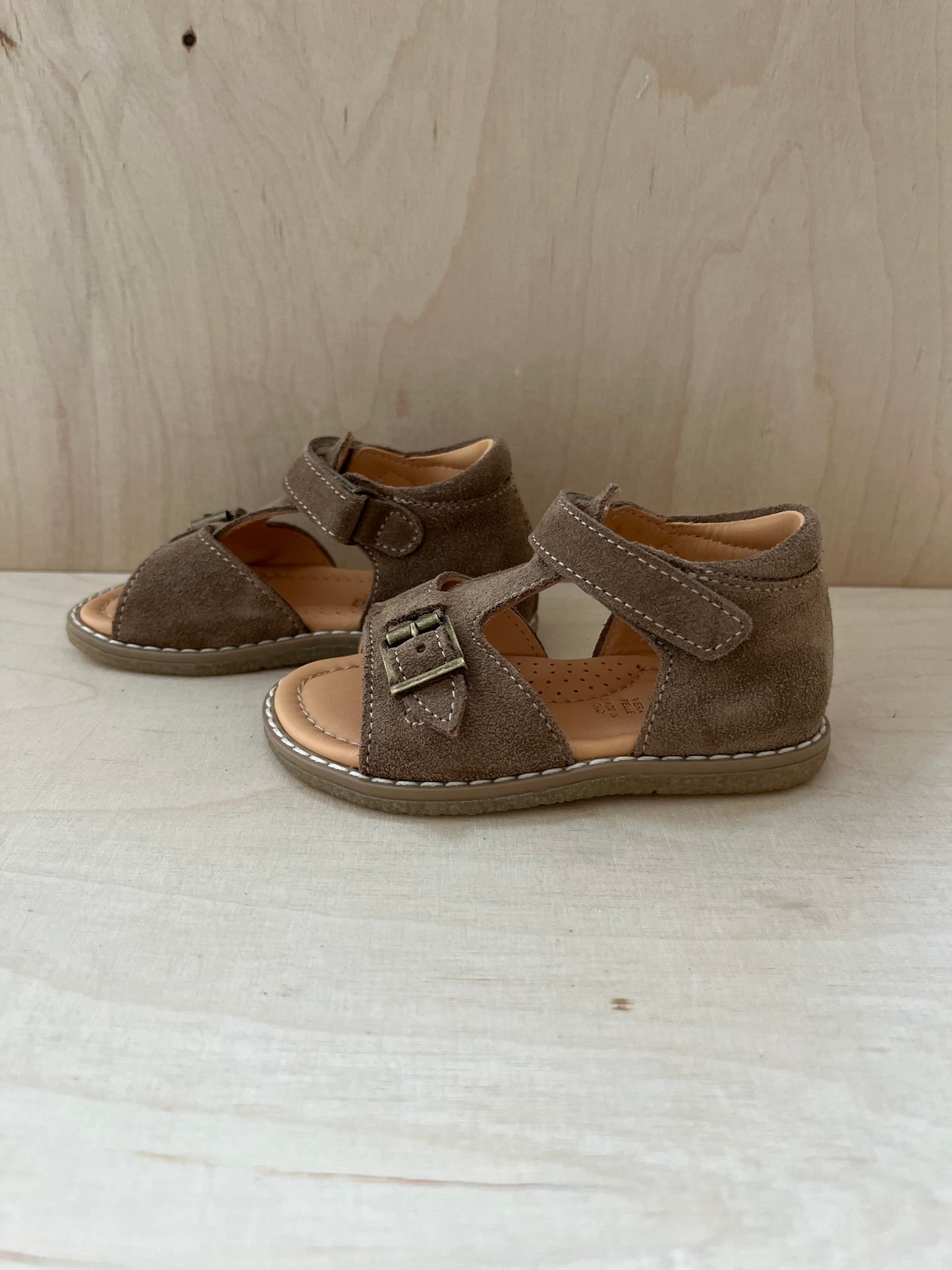 stapsandaal jules - bruin leder