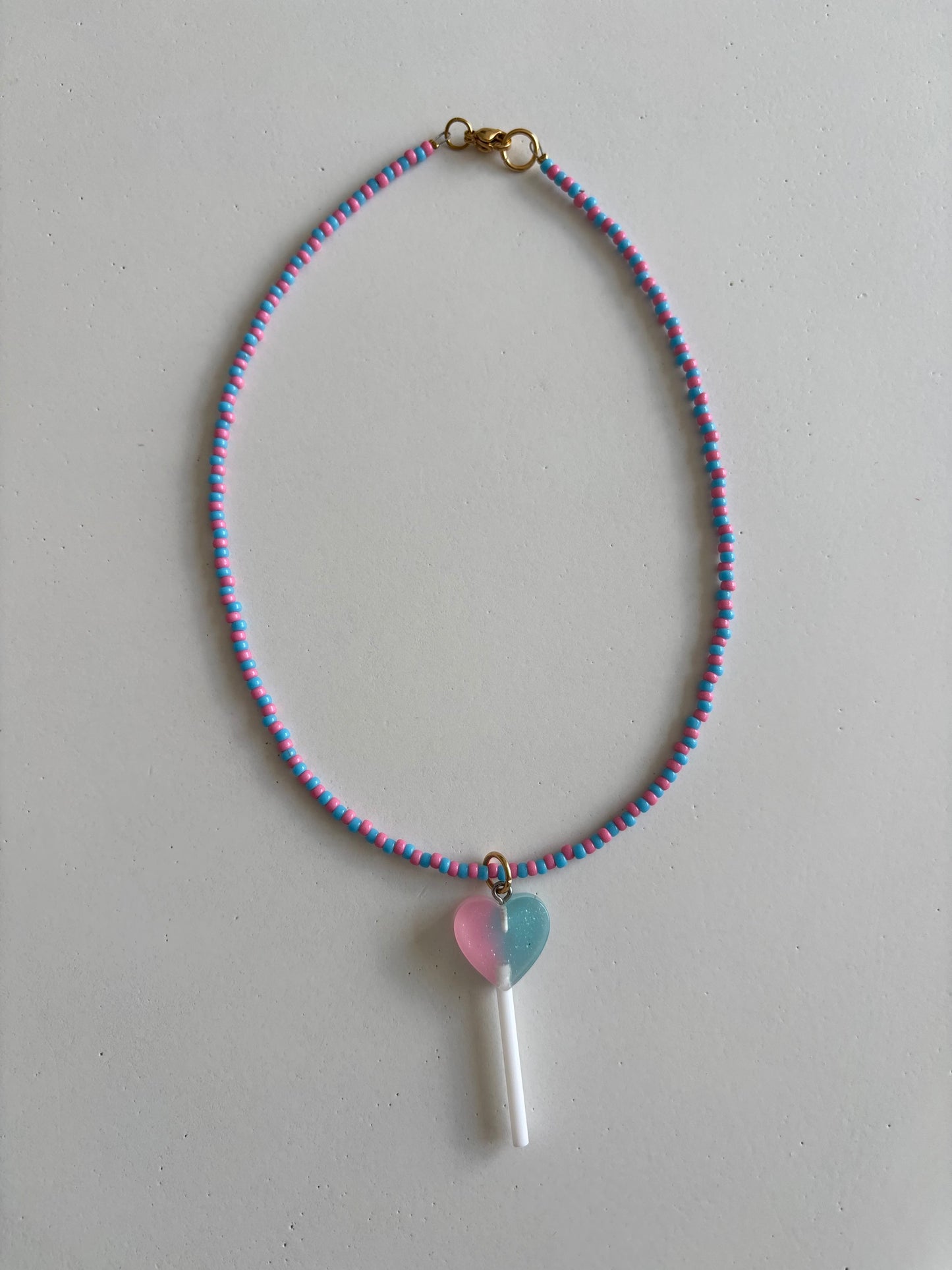 Kinderketting lolly blauw roze