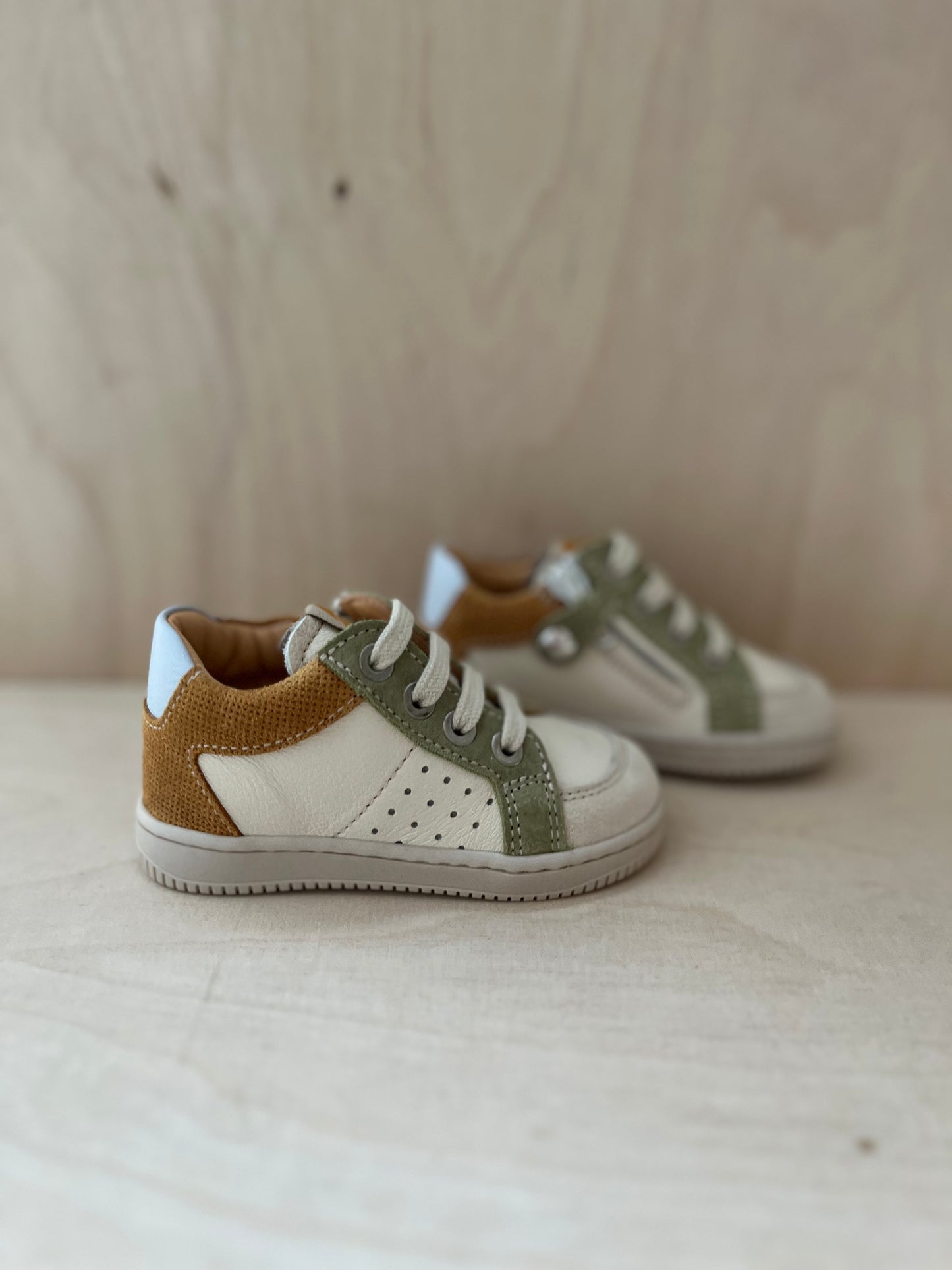 sneaker ron - groen geel creme