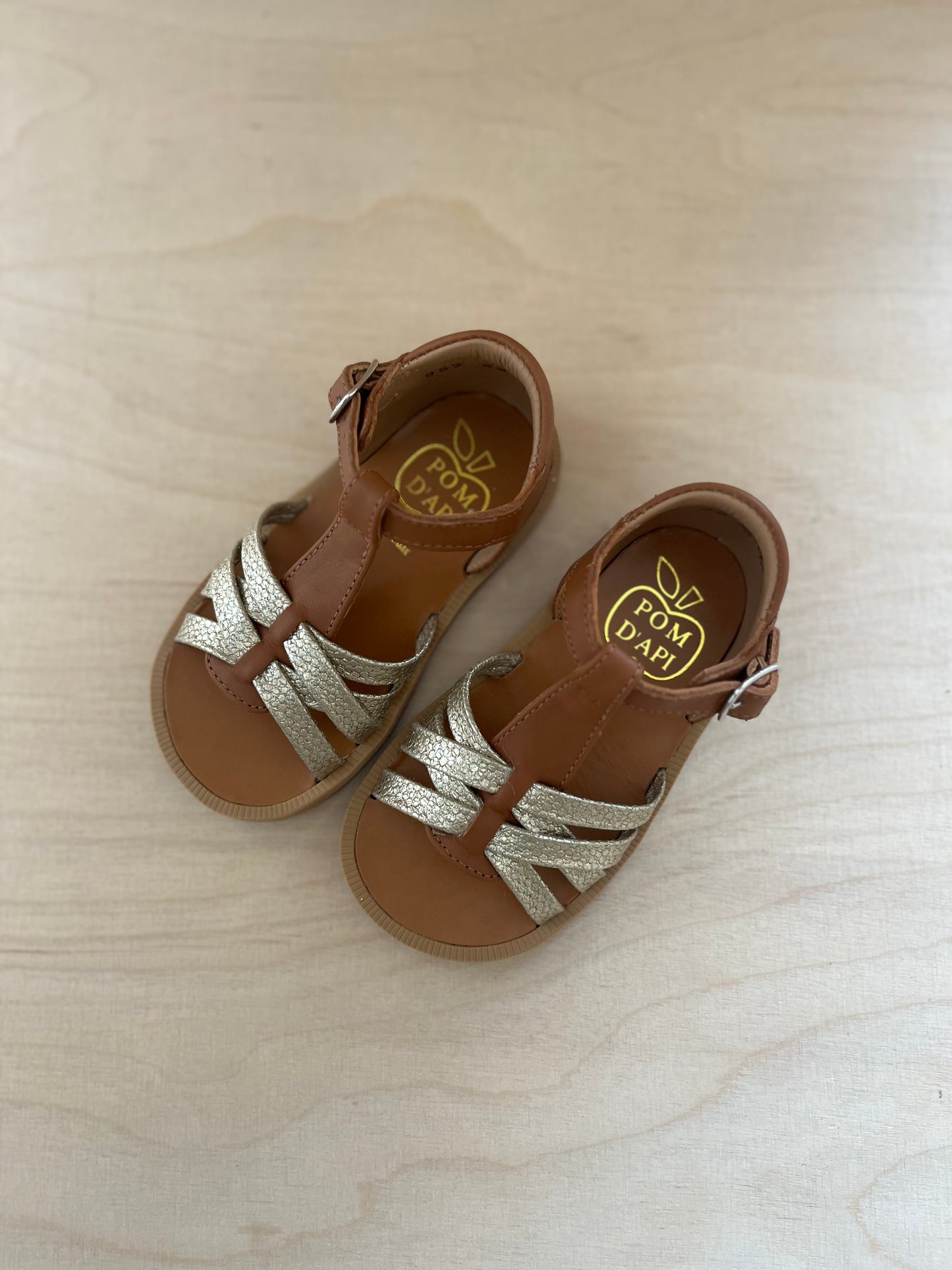 sandaal - poppy back, neptune - camel goud