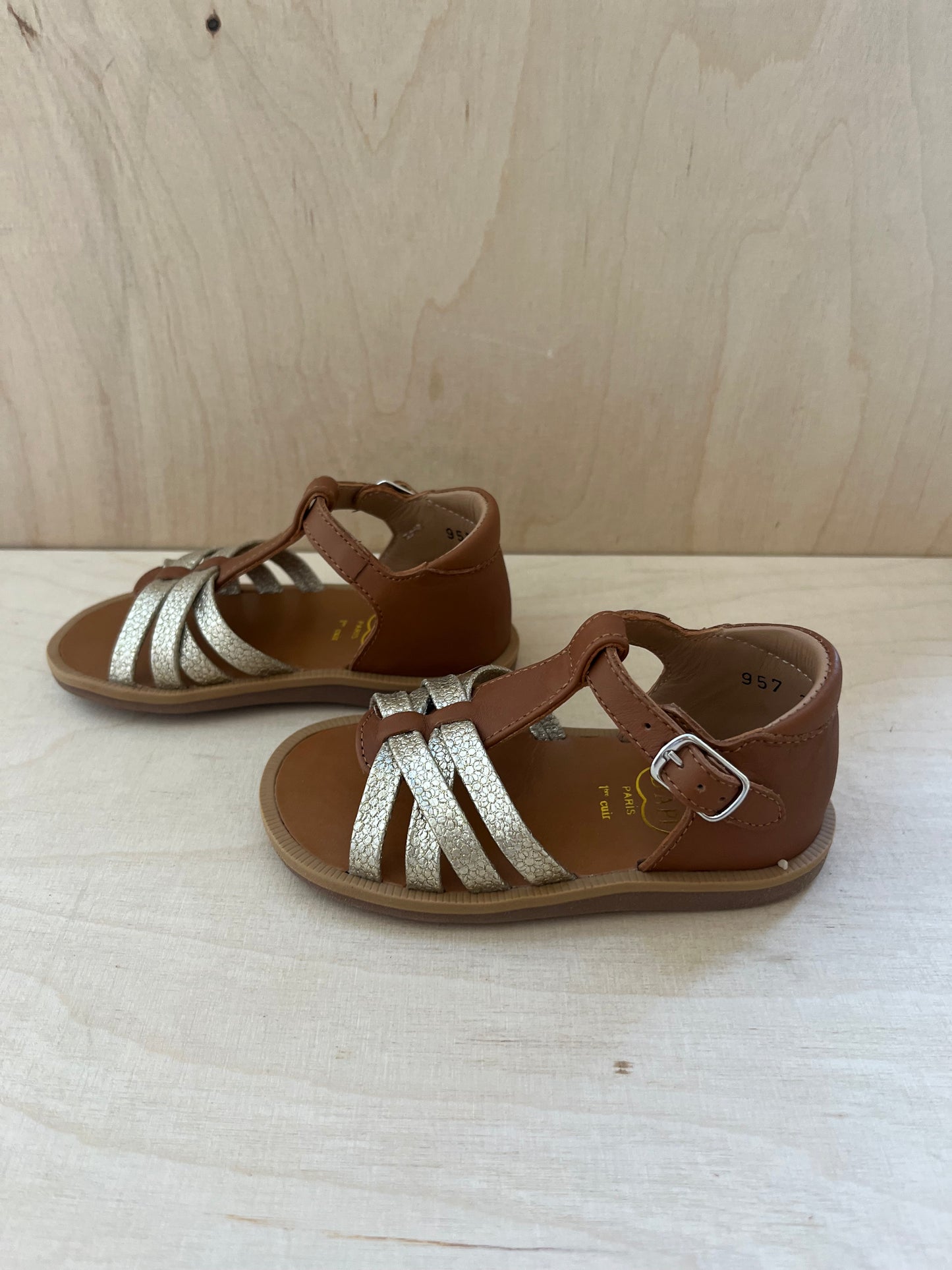 sandaal - poppy back, neptune - camel goud