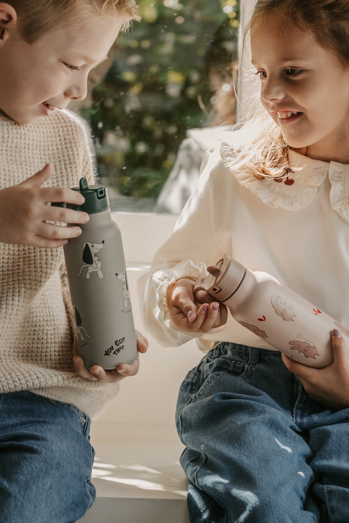 Liewood water bottle wild child rosey