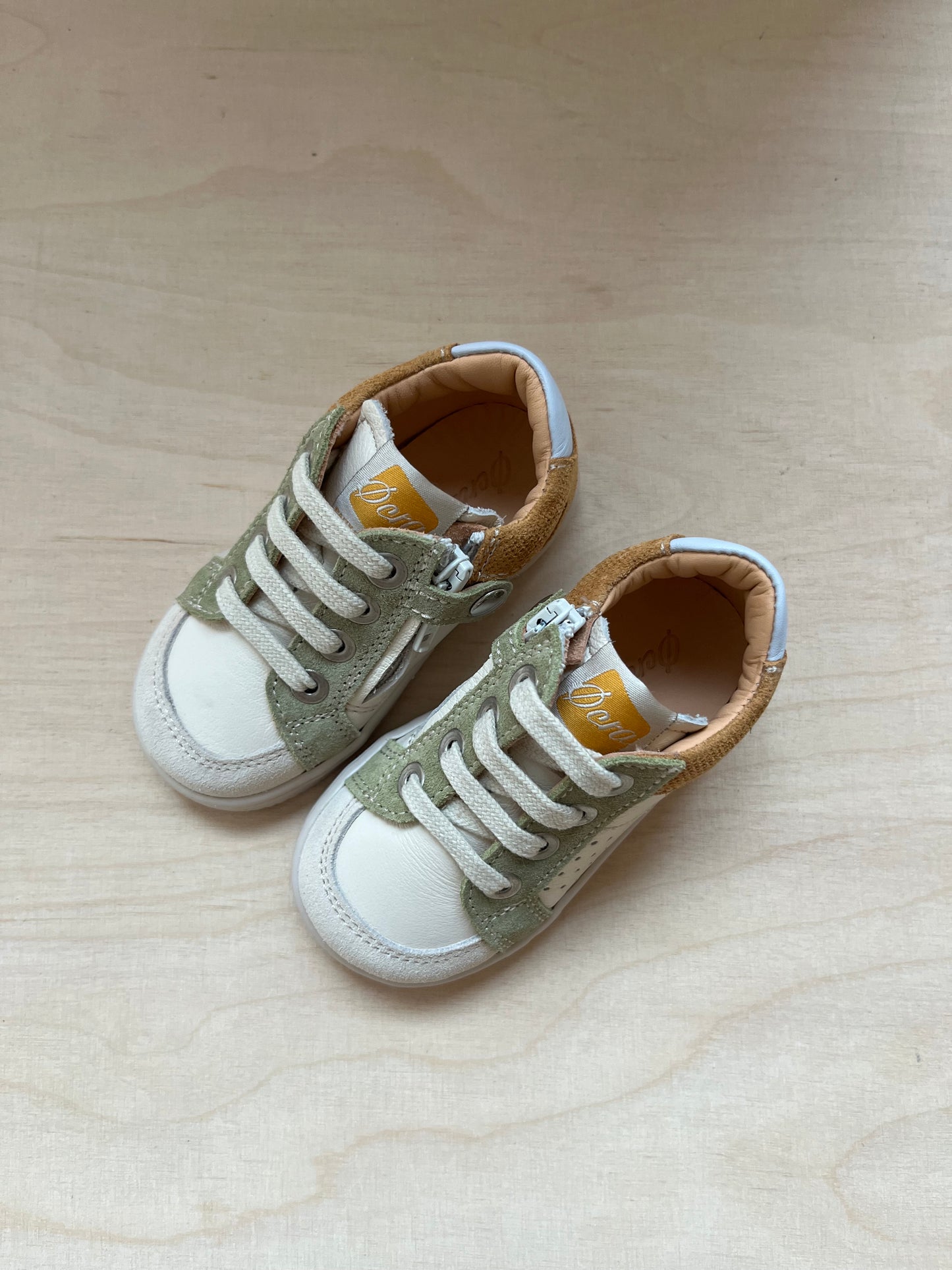 sneaker ron - groen geel creme