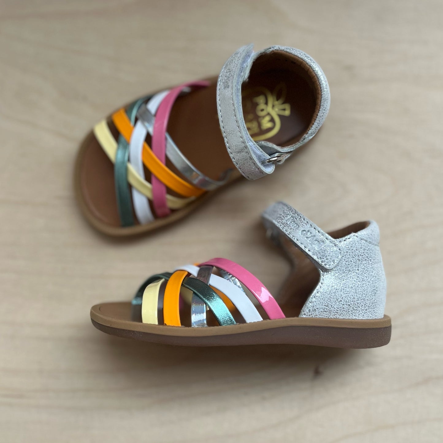 stapsandaal - poppy lux - muestra - silver multi fresh