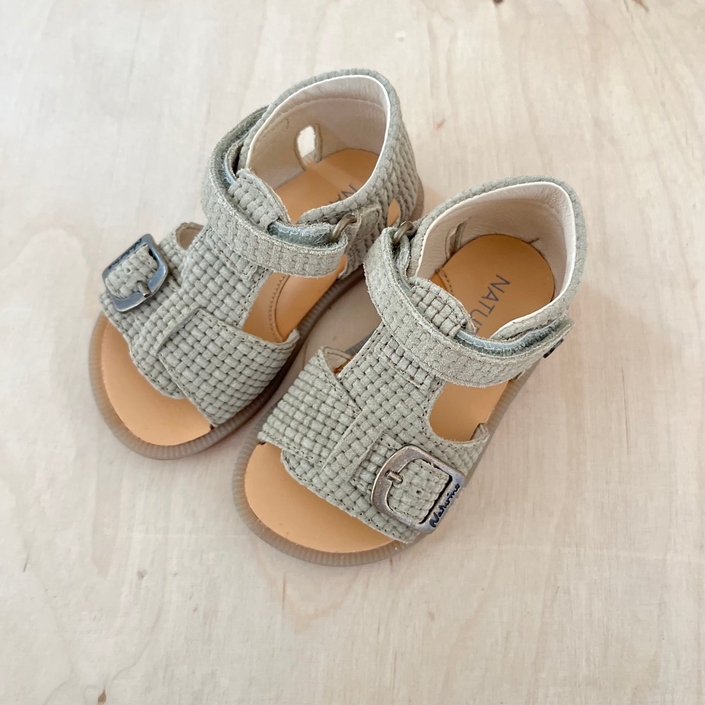 stapsandaal quarzo suede woven - stone