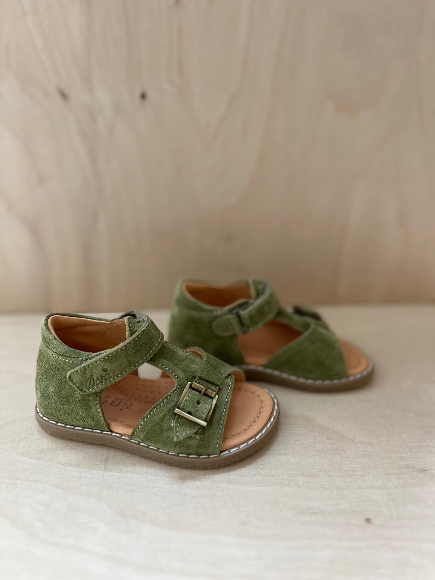 stapsandaal jules - velours groen