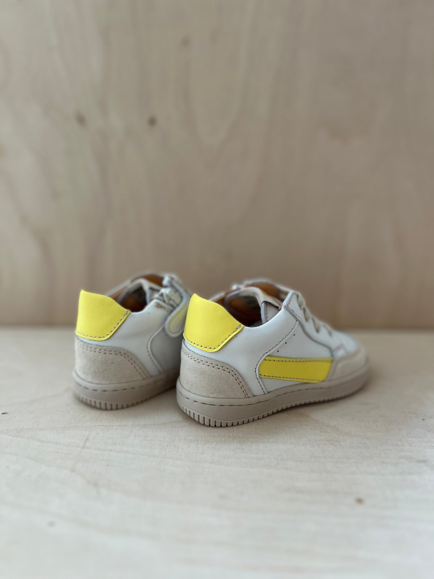 sneaker lex - wit lichtgeel
