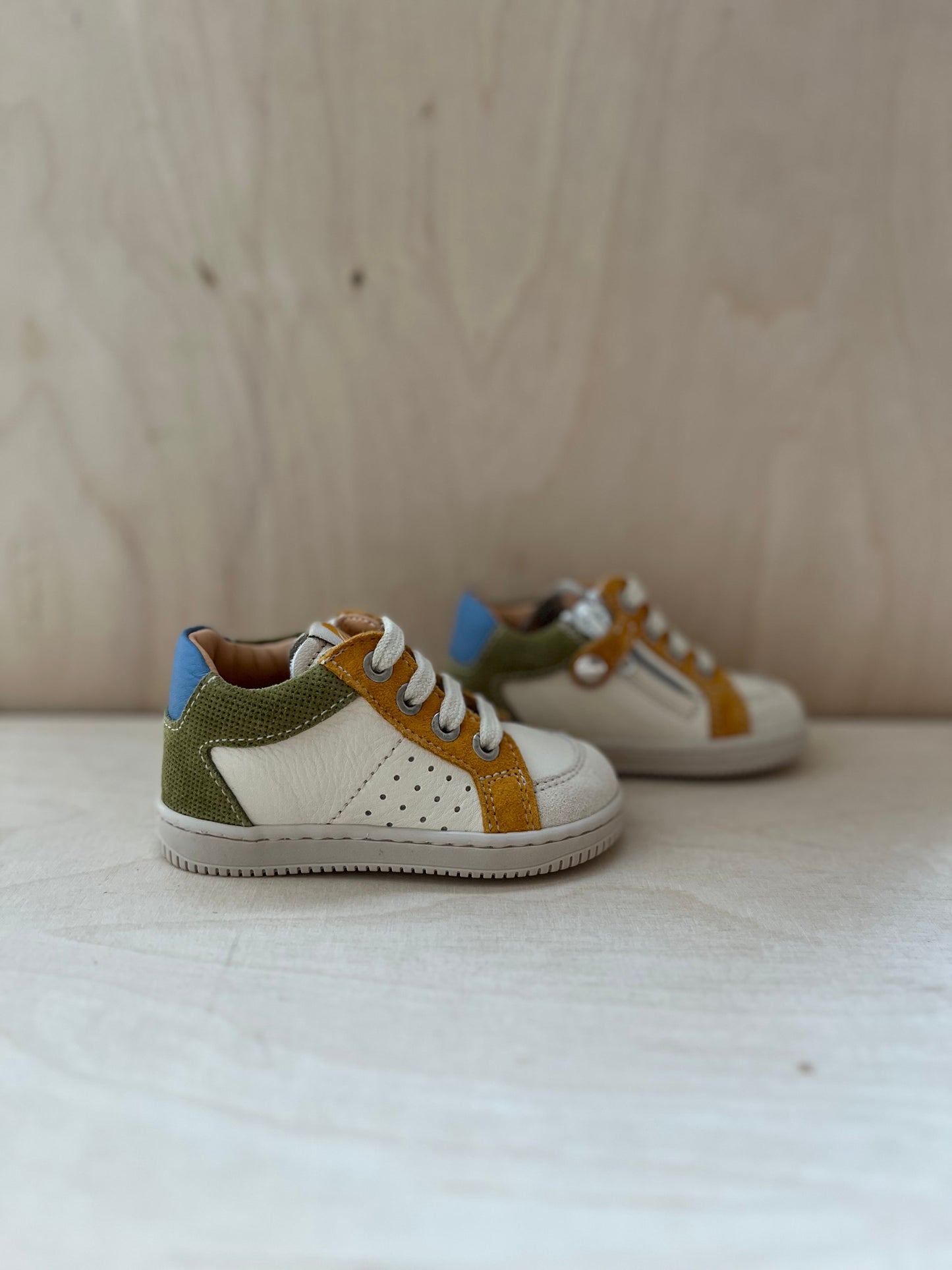 sneaker ron - blauw groen geel