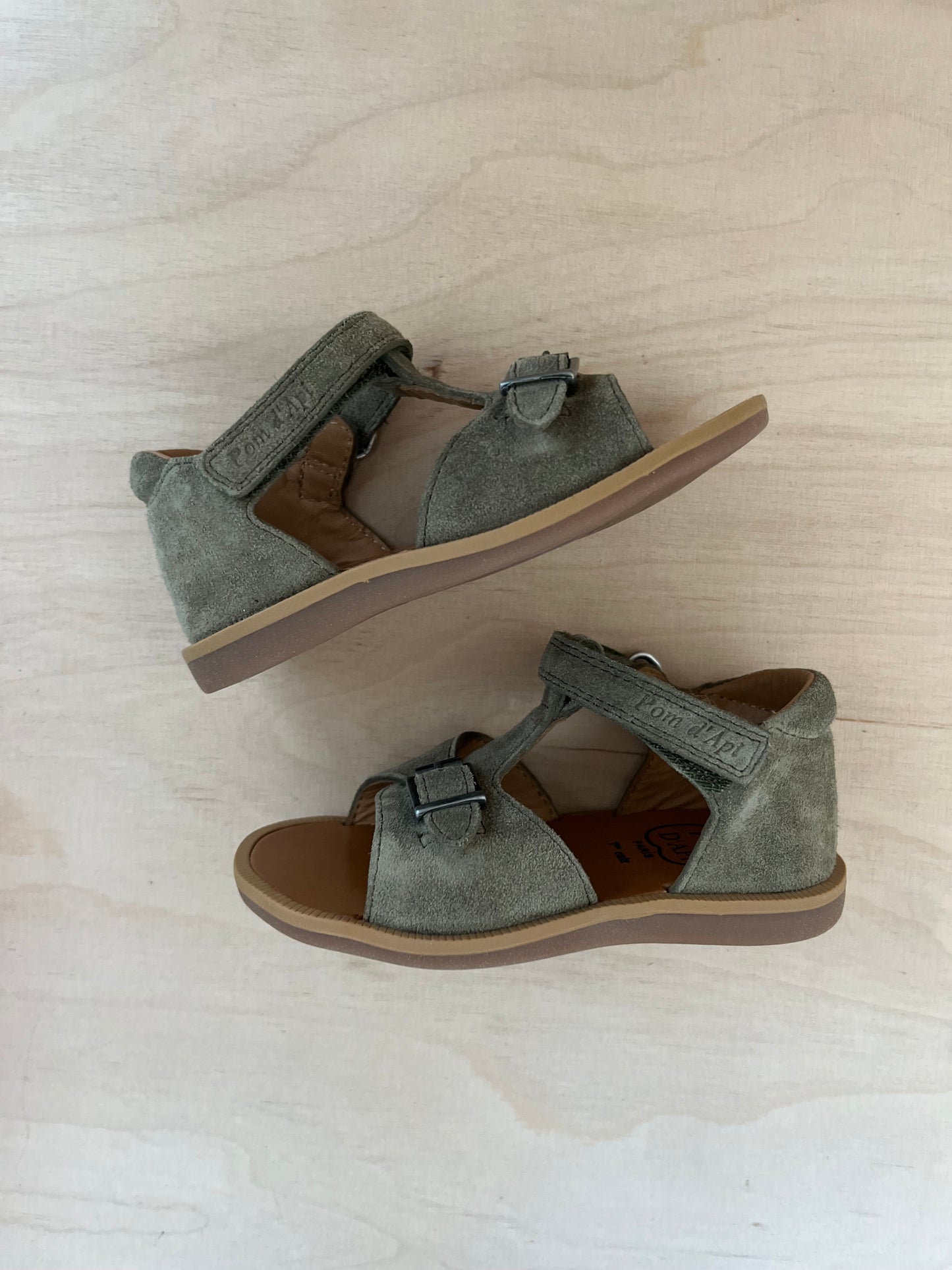 stapsandaal poppy easy - velours kaki