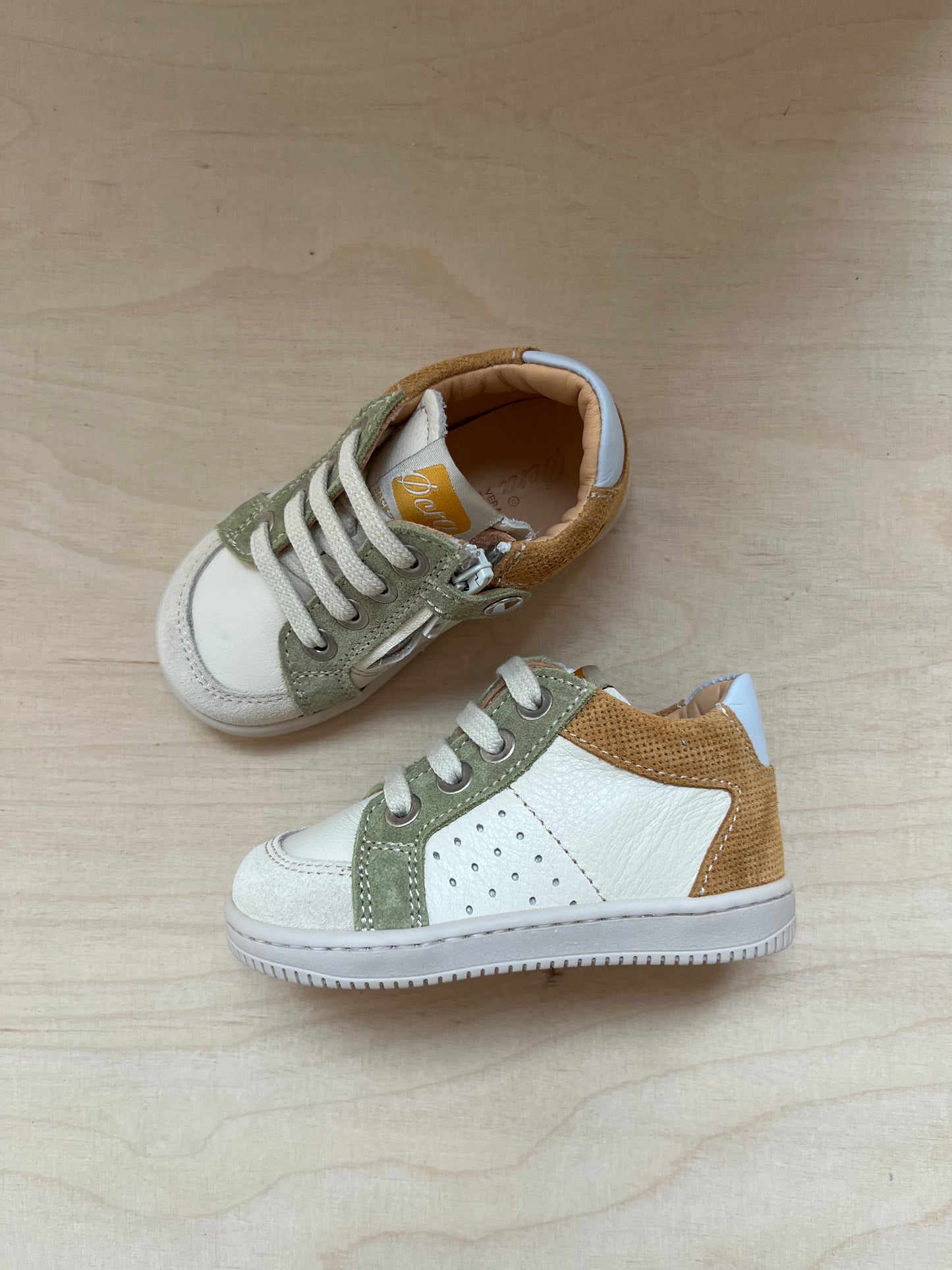 sneaker ron - groen geel creme