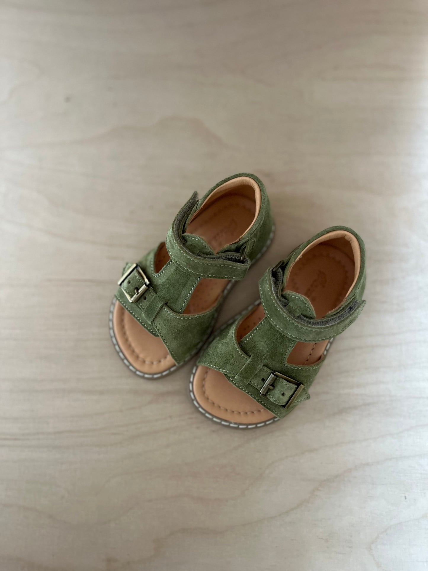 stapsandaal jules - velours groen