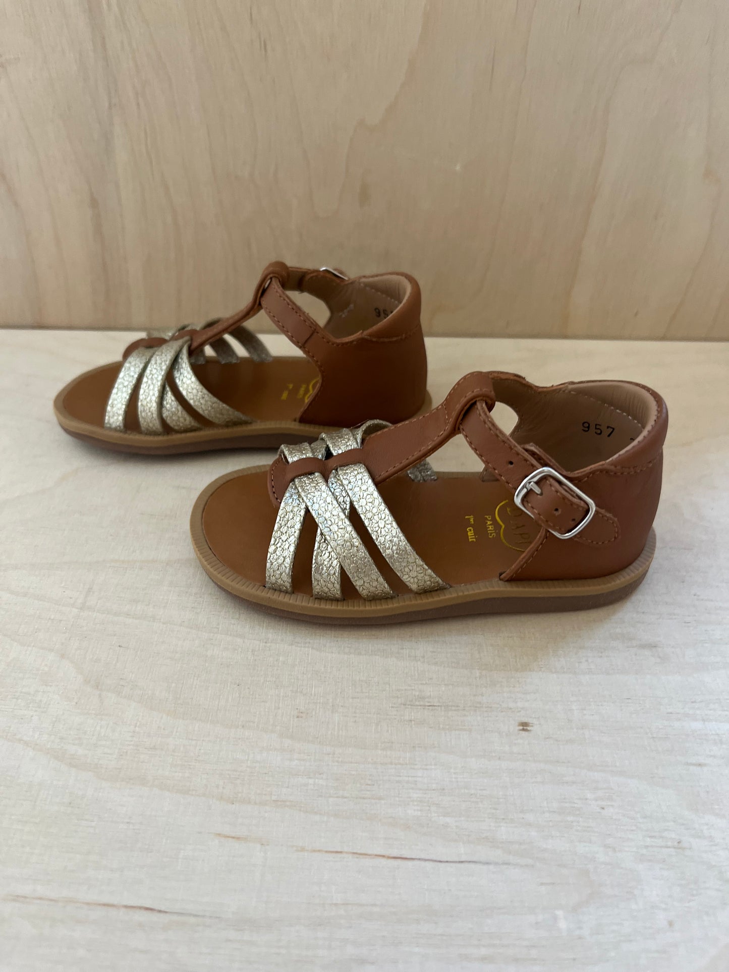 sandaal - poppy back, neptune - camel goud