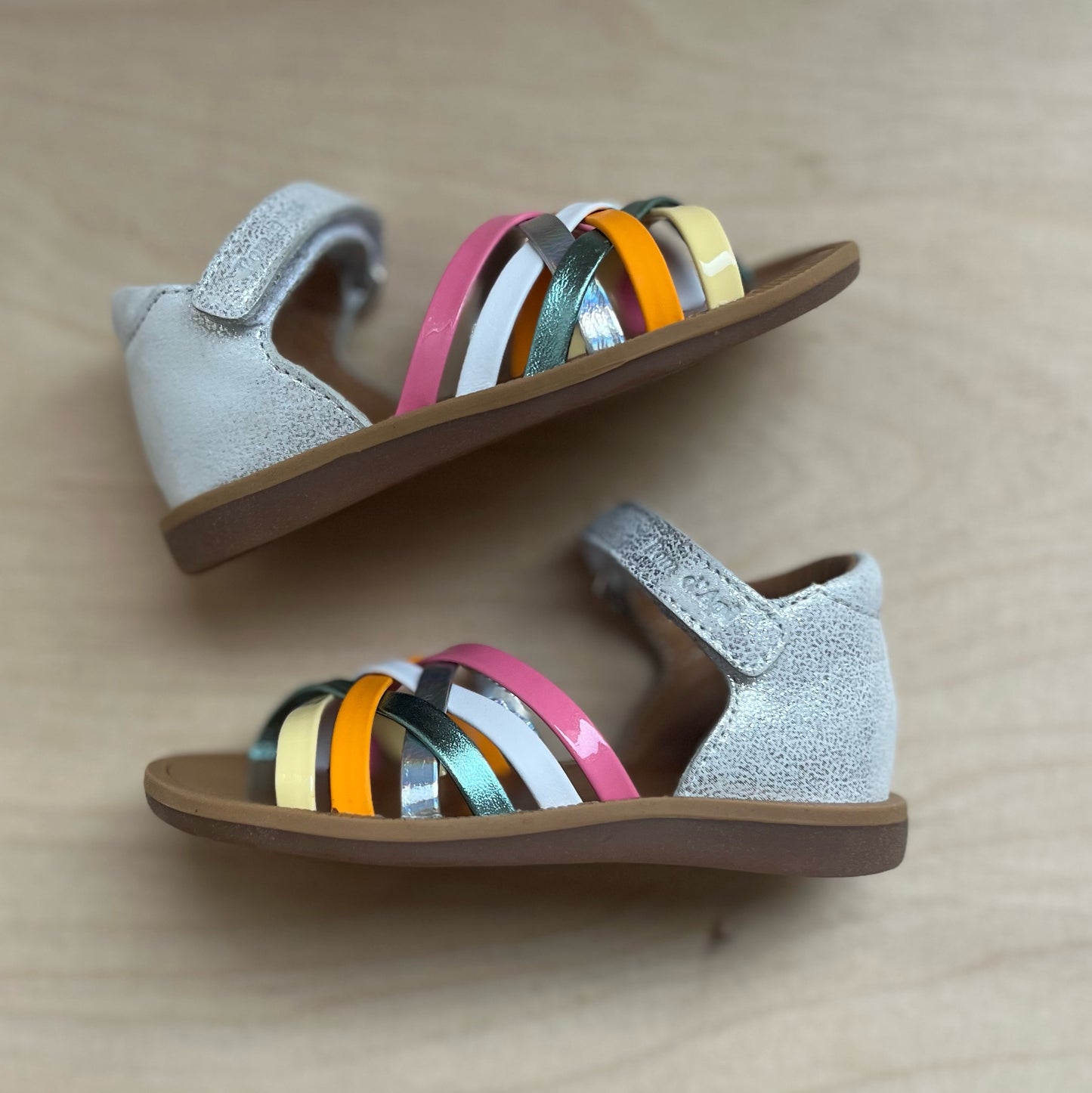 stapsandaal - poppy lux - muestra - silver multi fresh