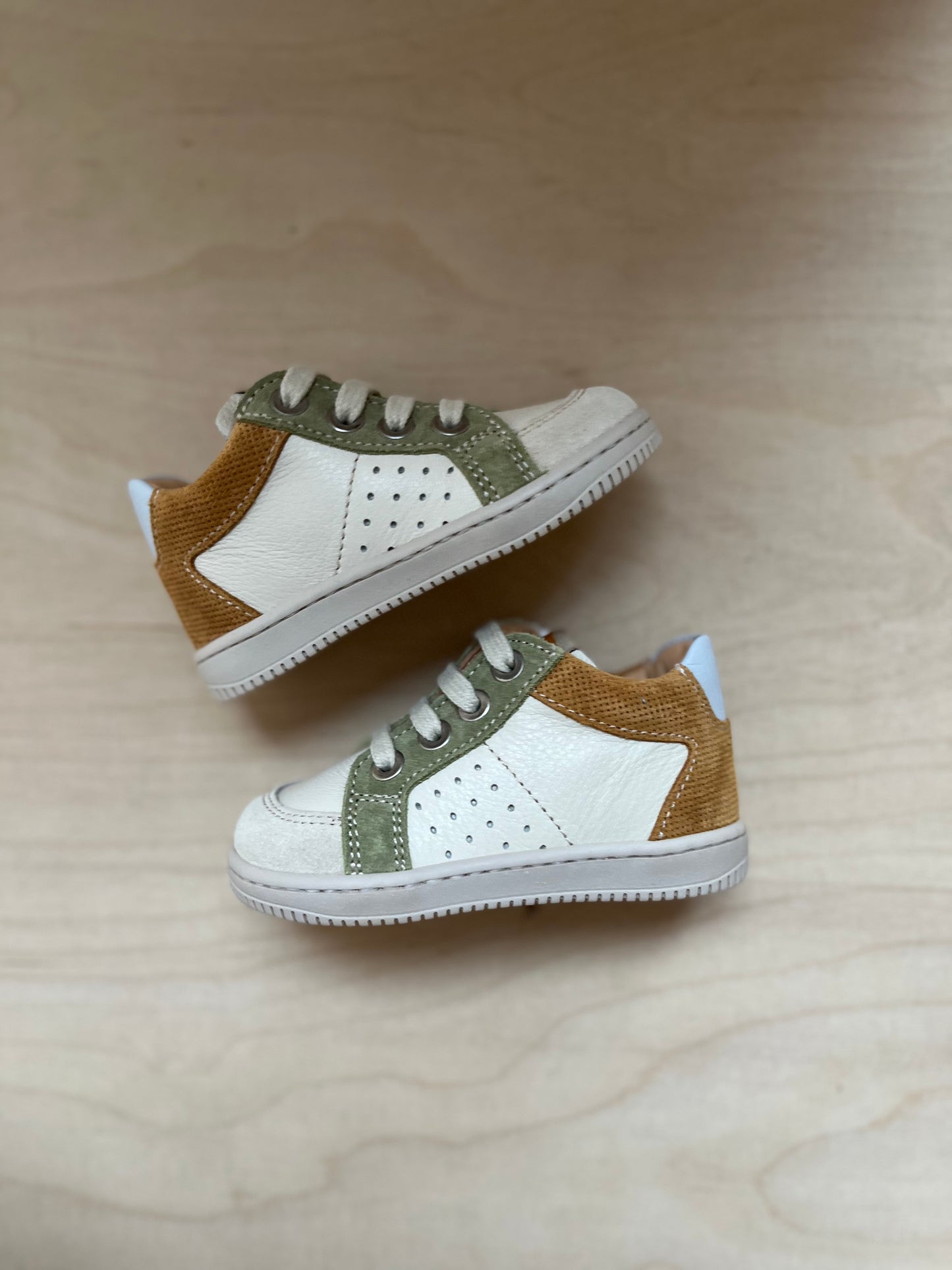 sneaker ron - groen geel creme