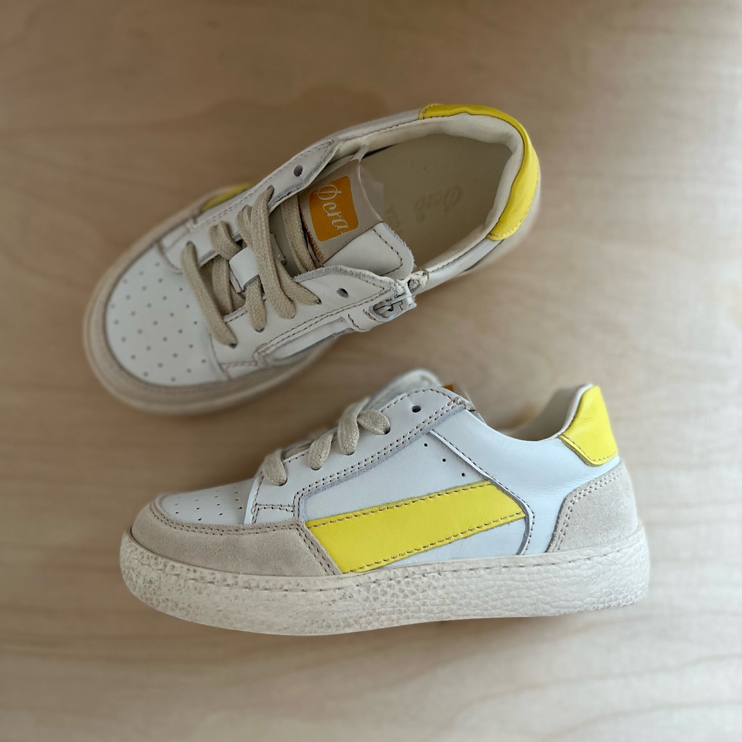 sneaker lex - wit lichtgeel