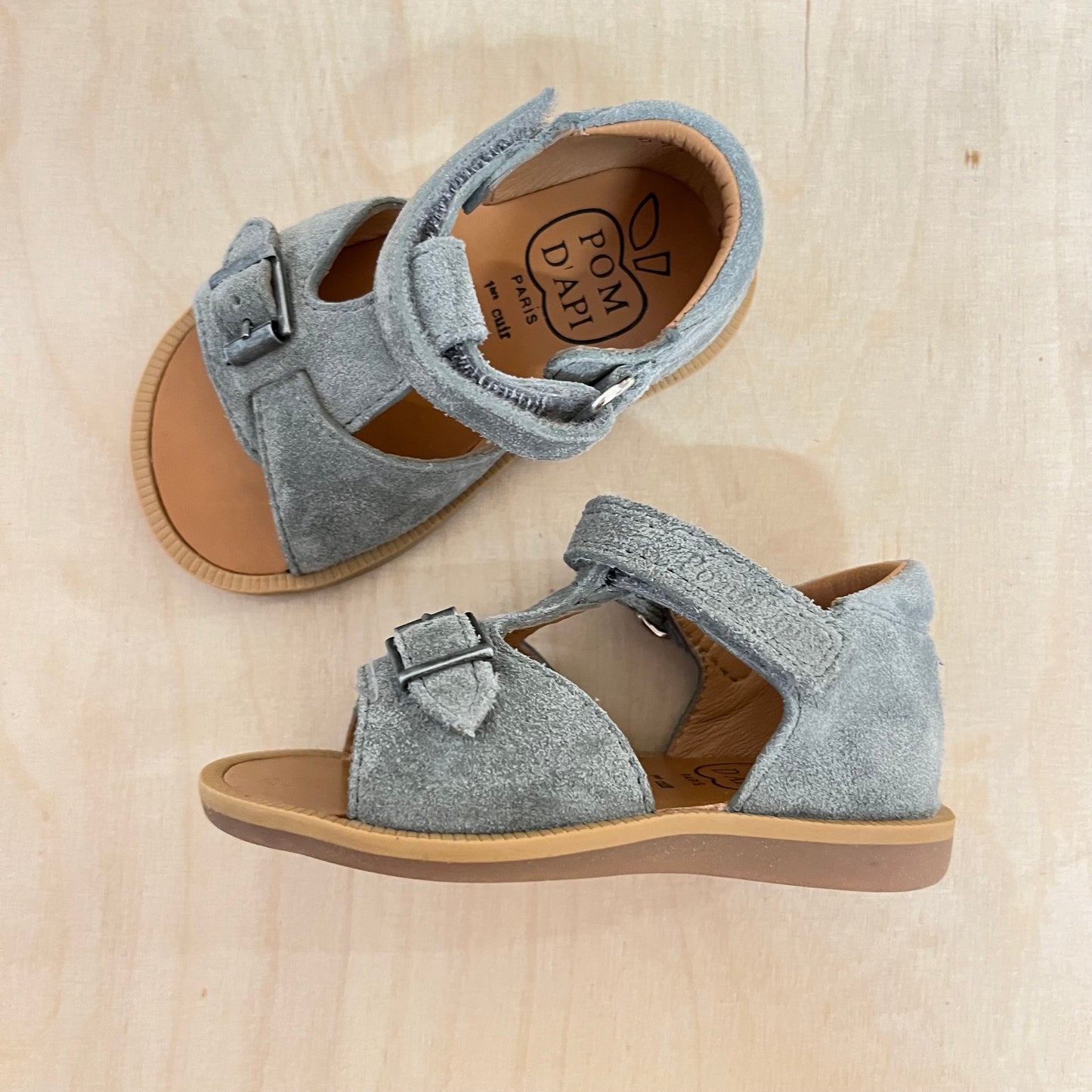 stapsandaal - poppy easy velours - grey