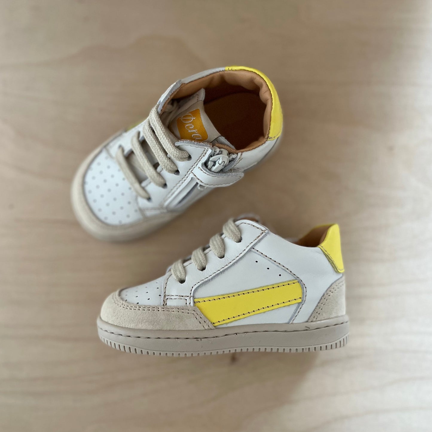 sneaker lex - wit lichtgeel