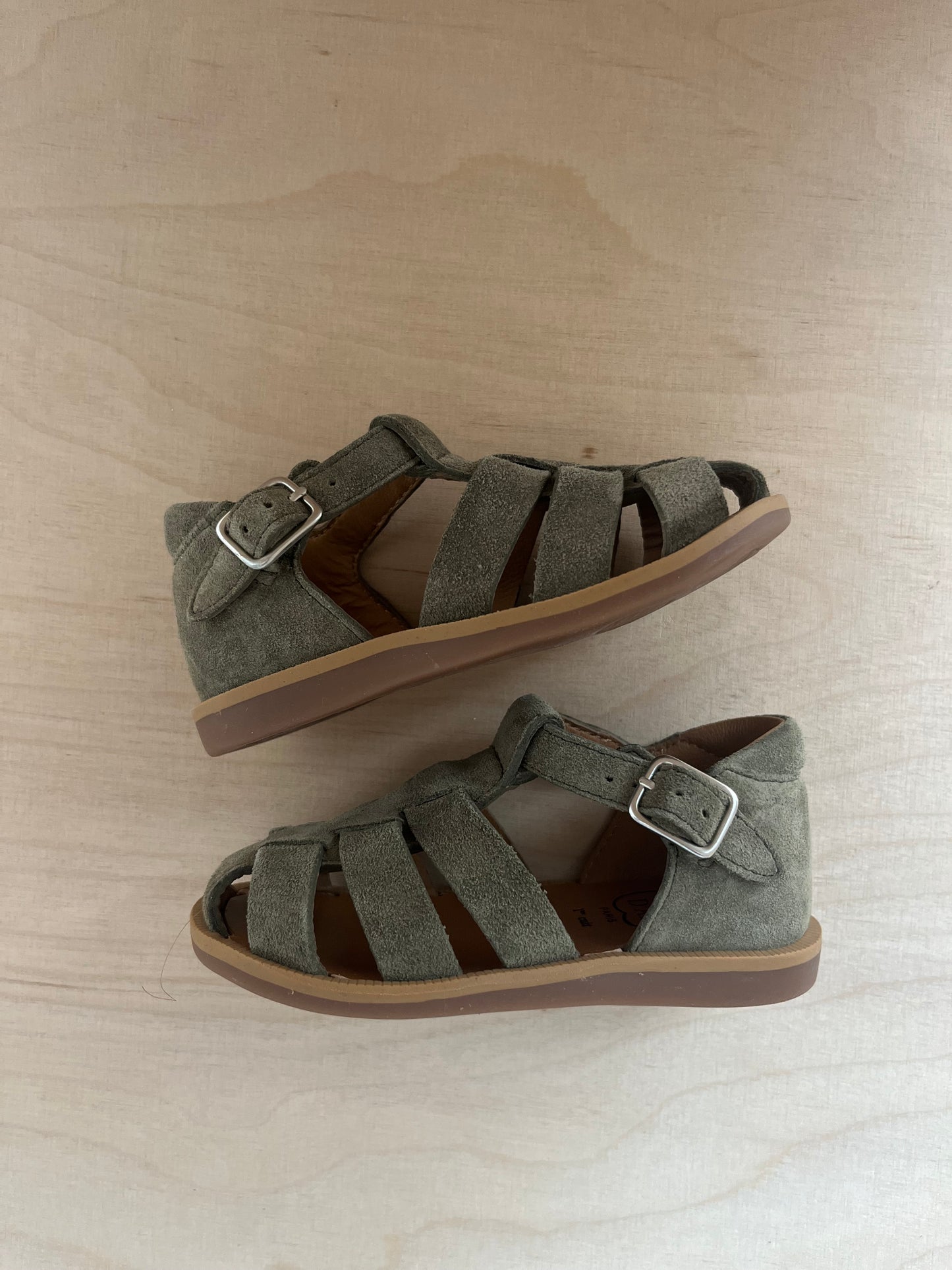 stapsandaal poppy daddy - velours kaki