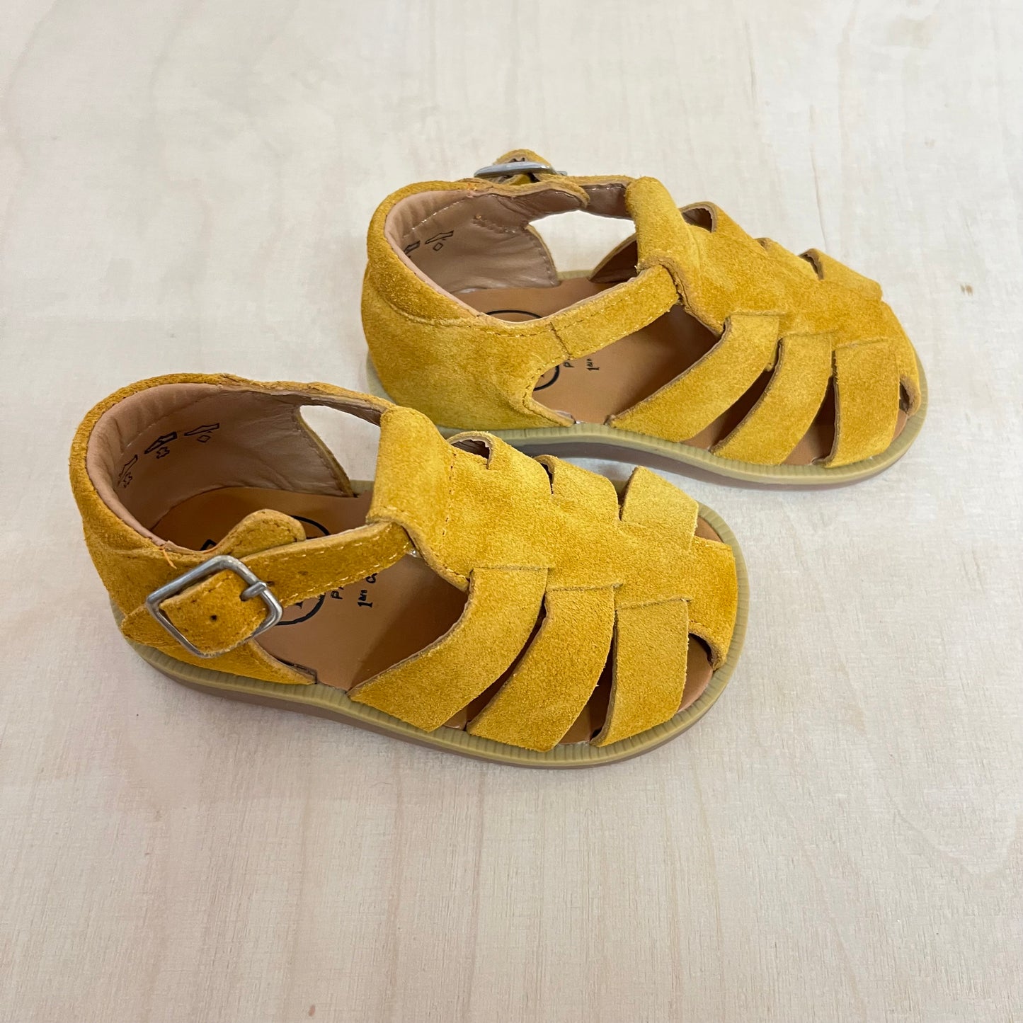 stapsandaal - poppy daddy velours - jaune (donker)