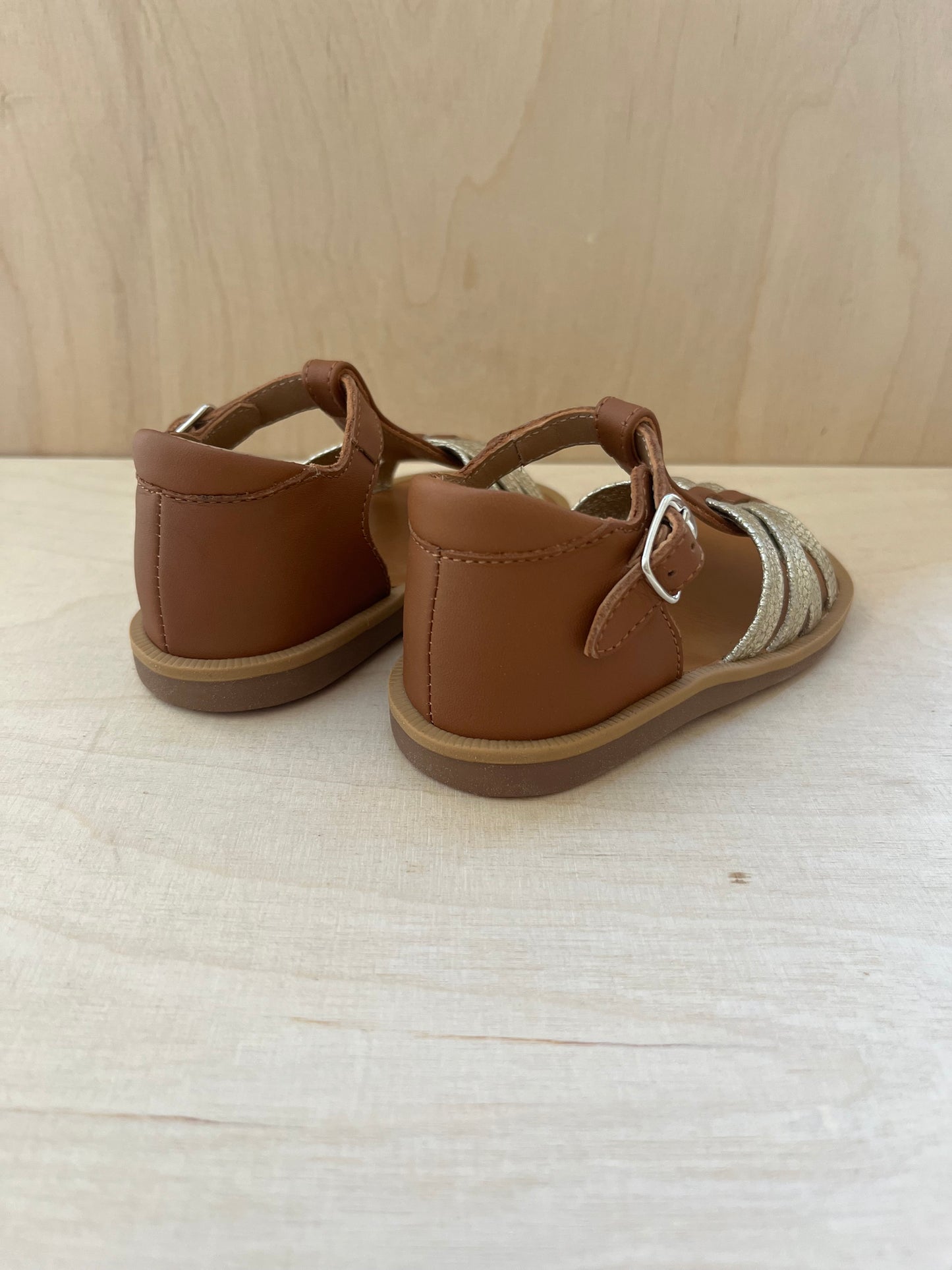 sandaal - poppy back, neptune - camel goud