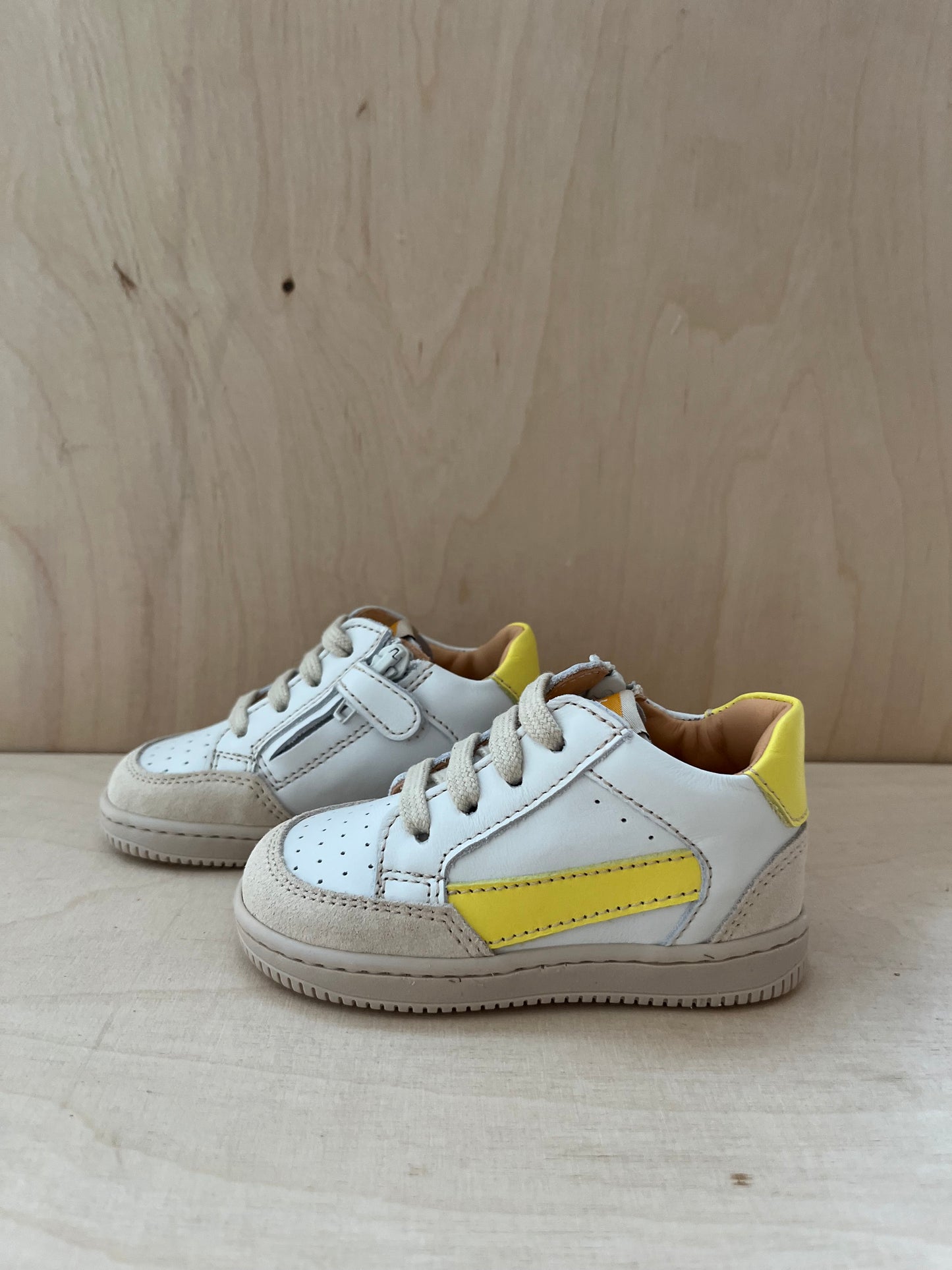 sneaker lex - wit lichtgeel