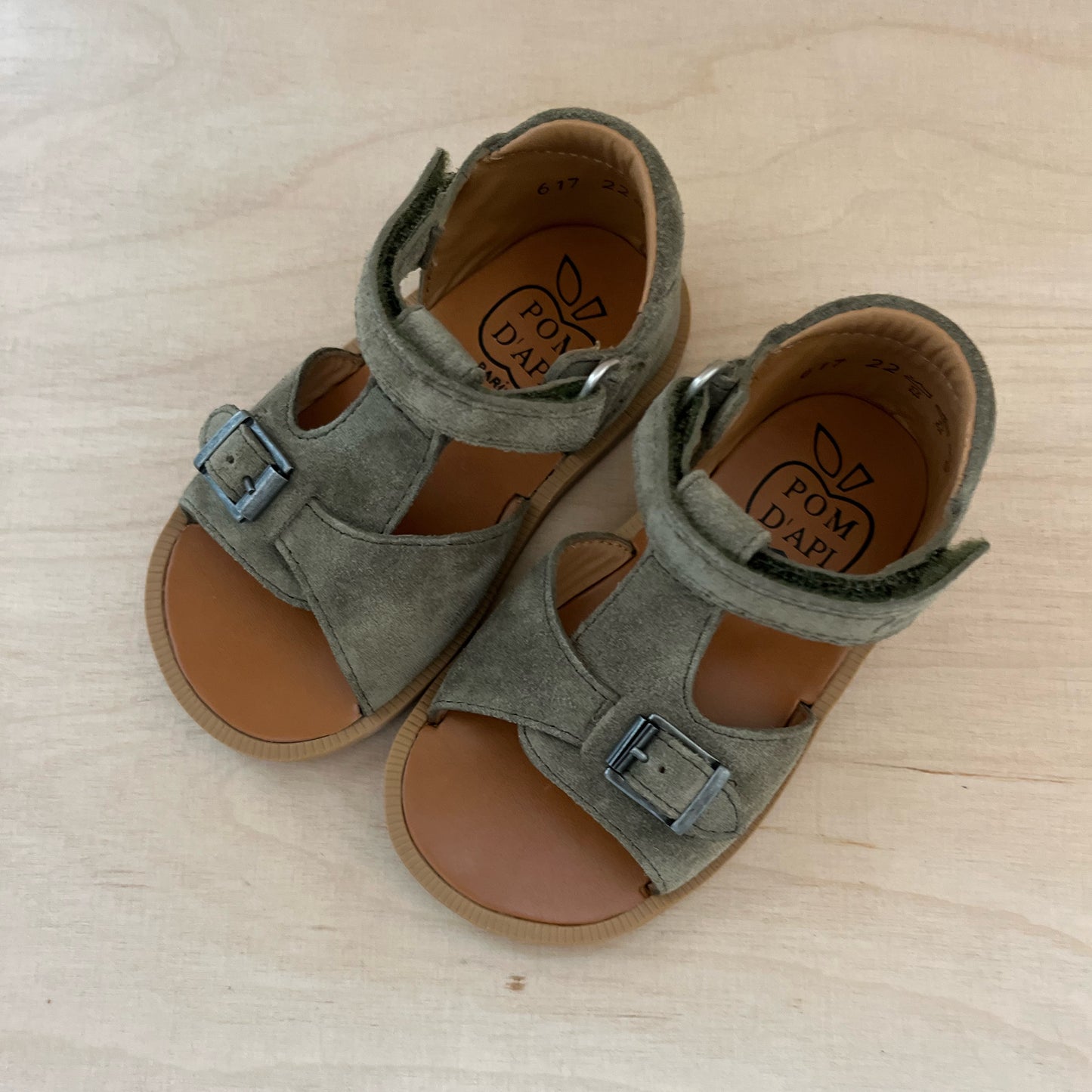 stapsandaal poppy easy - velours kaki