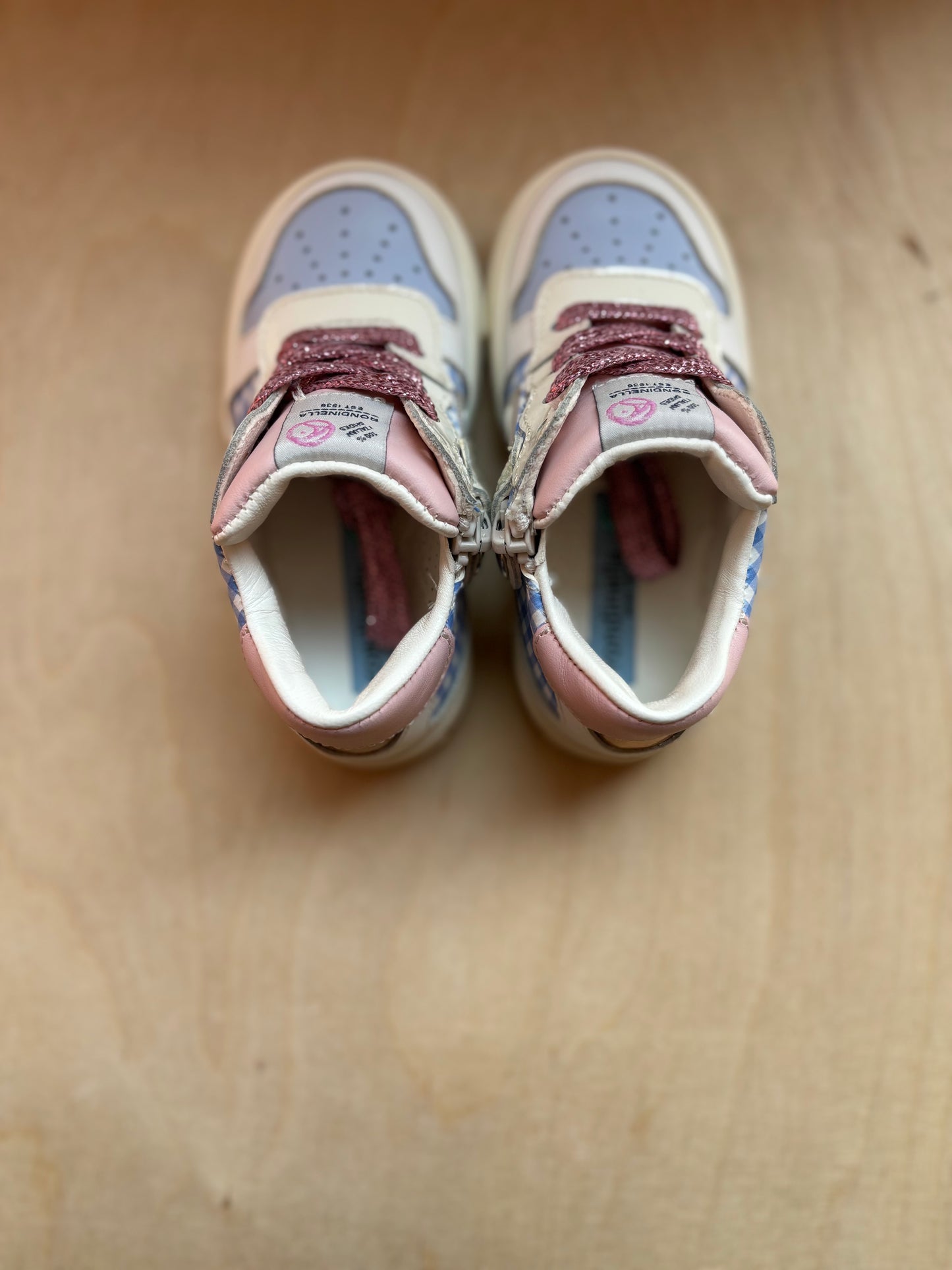 Rondinella eerste sneaker blauwe ruitjes