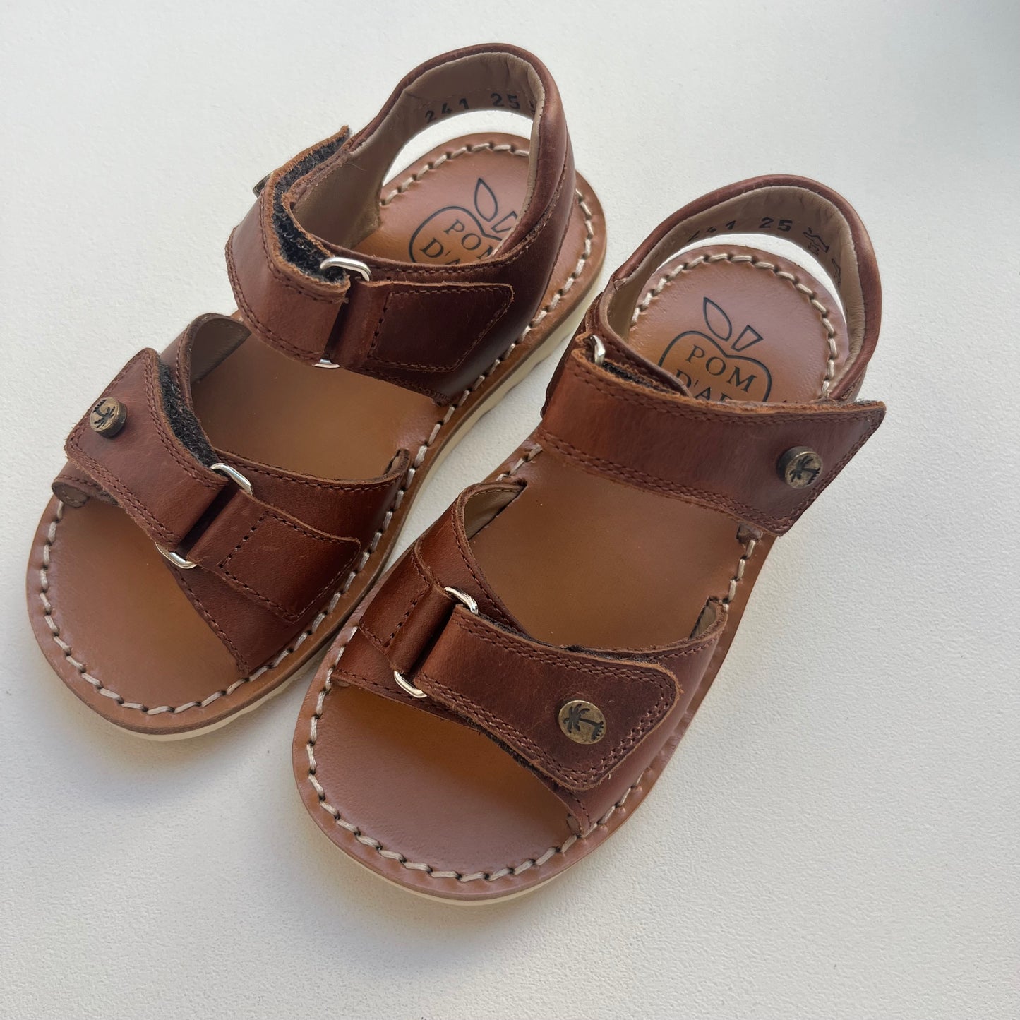 sandaal - waff easy nappa - marron