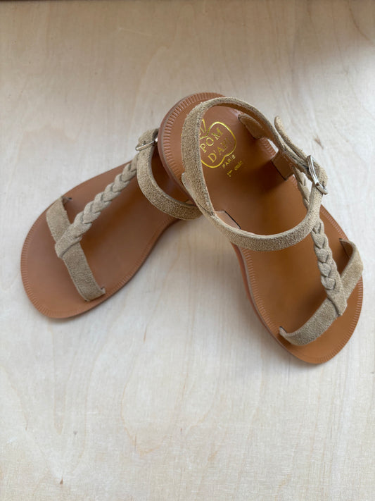 Pom d'api sandaal plagette antik - velours avana