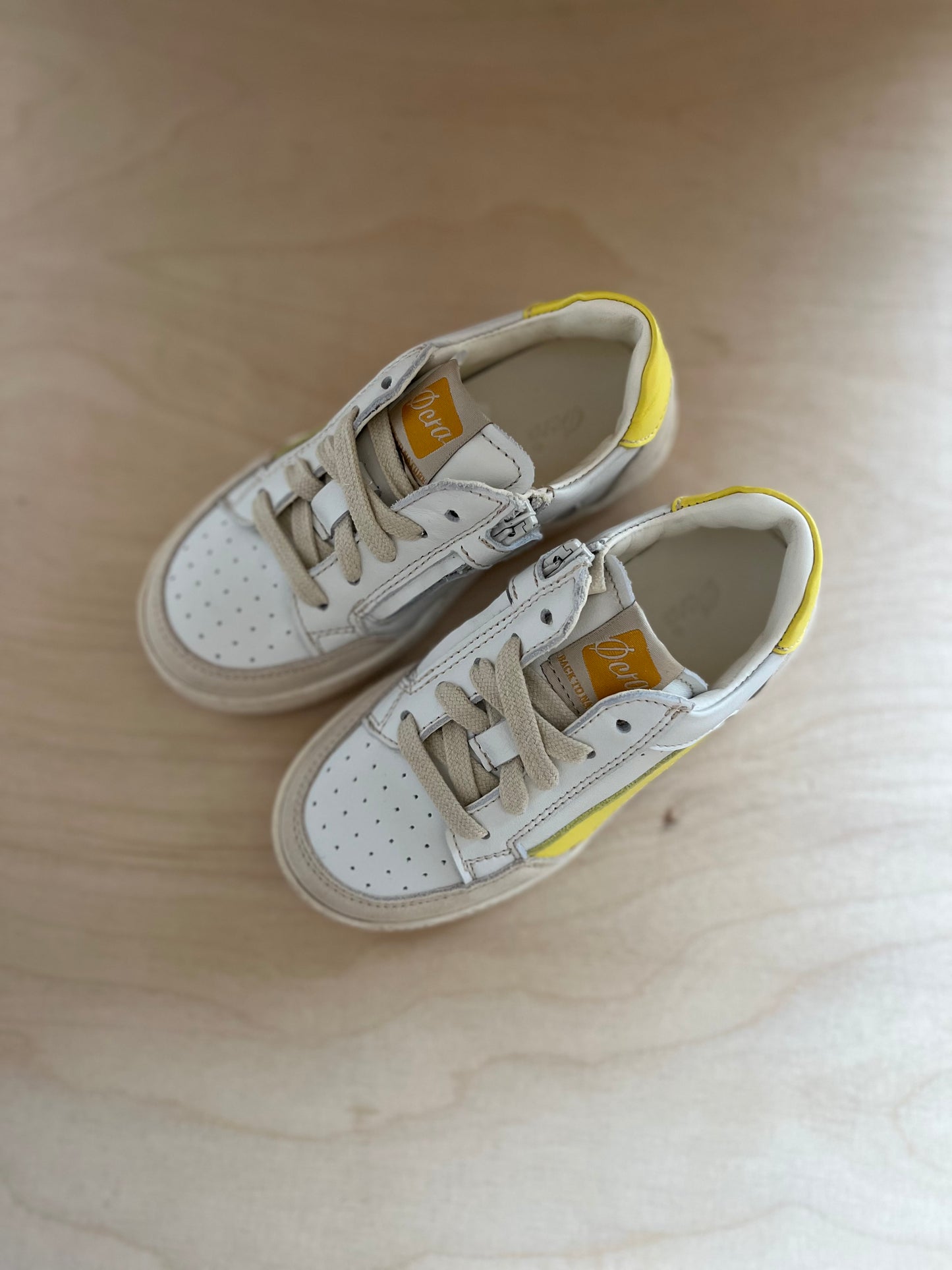 sneaker lex - wit lichtgeel