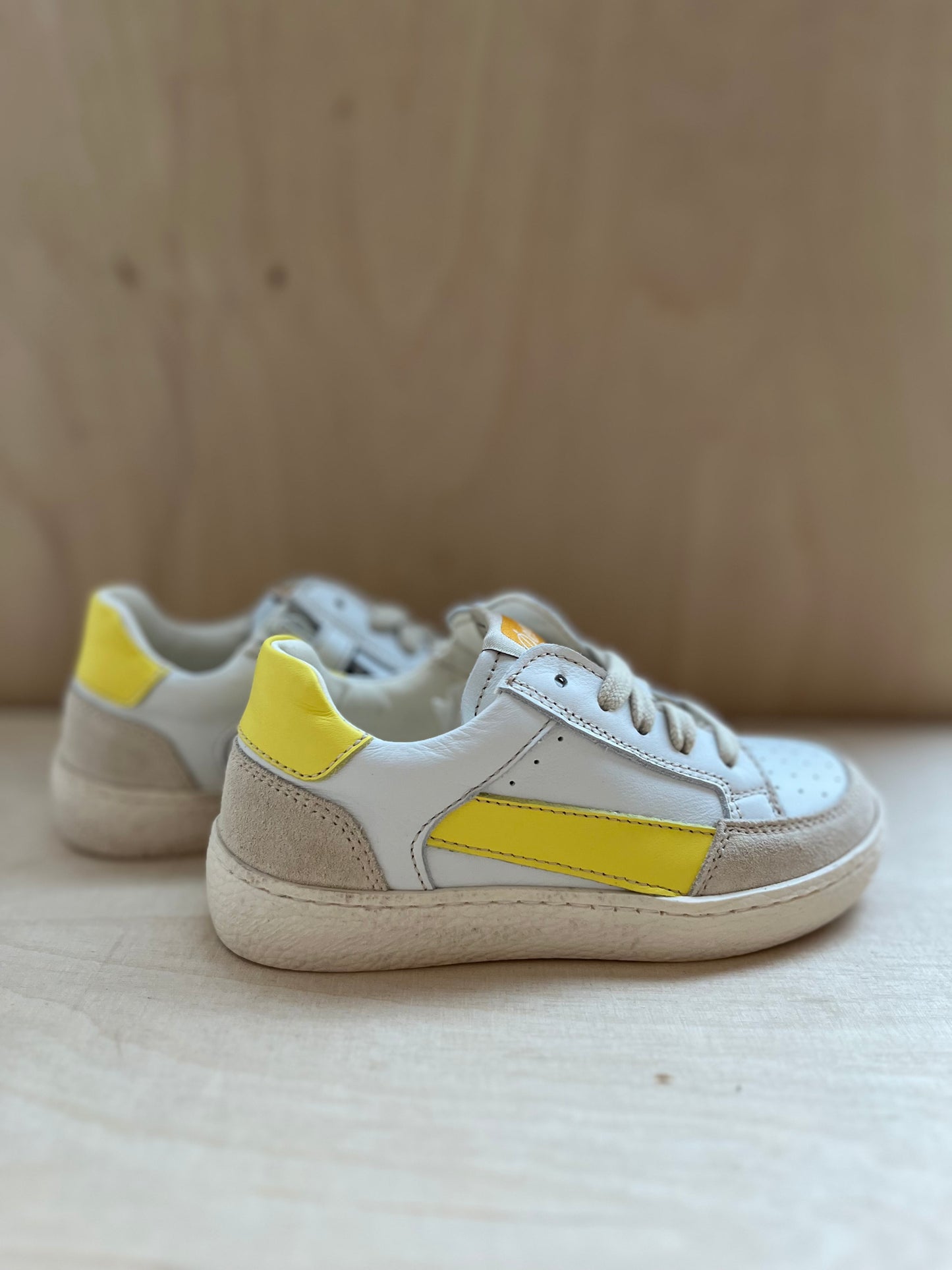 sneaker lex - wit lichtgeel