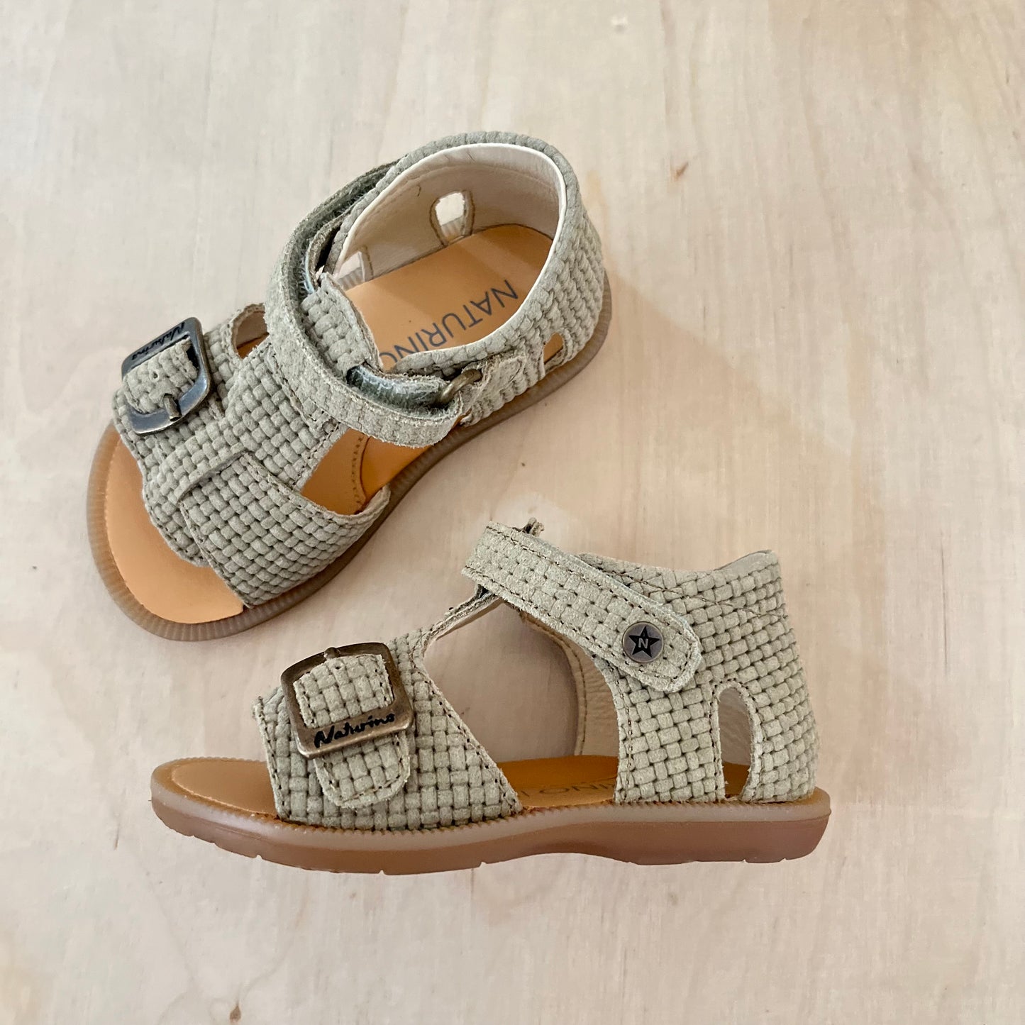 stapsandaal quarzo suede woven - stone