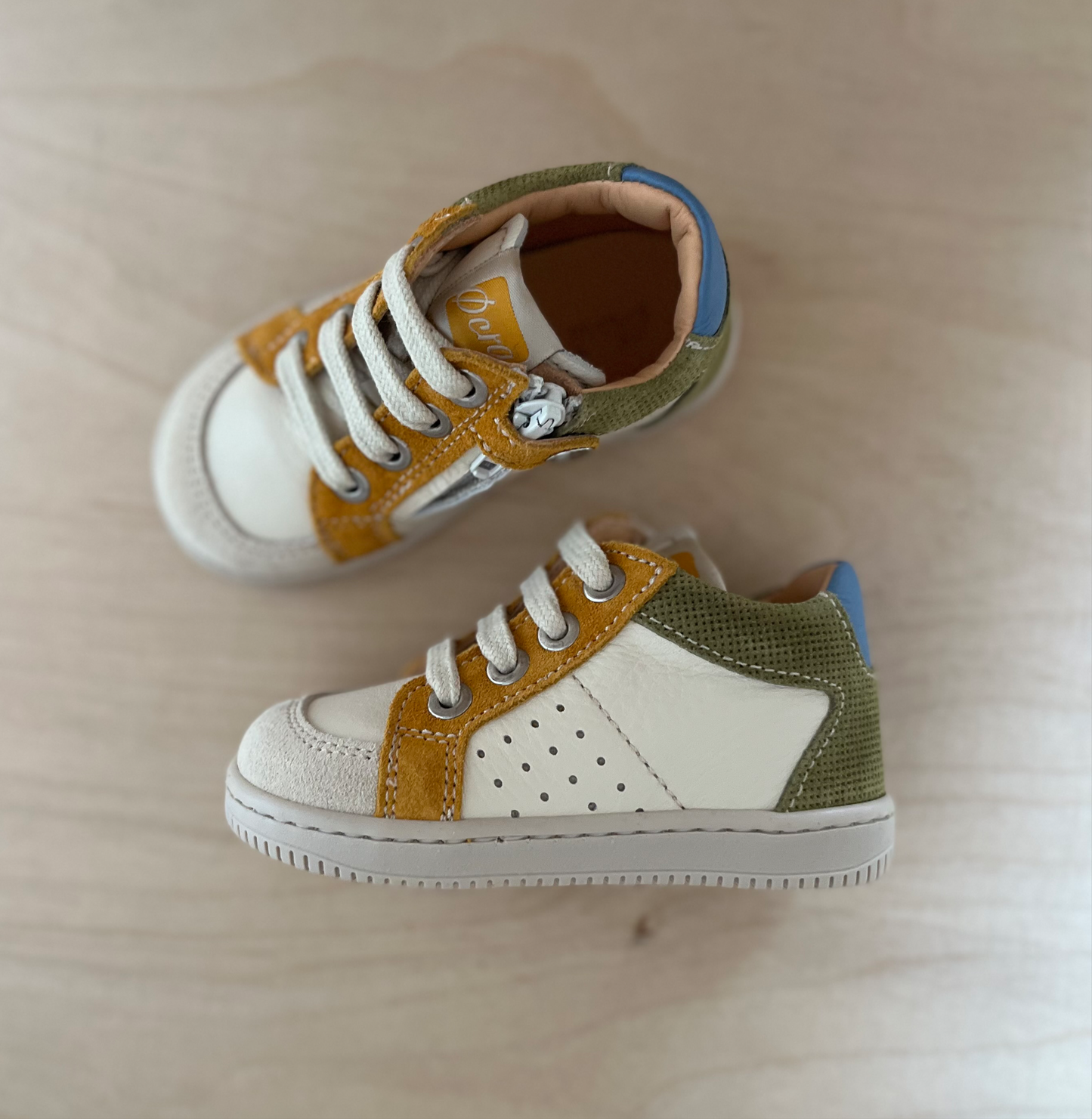 sneaker ron - blauw groen geel