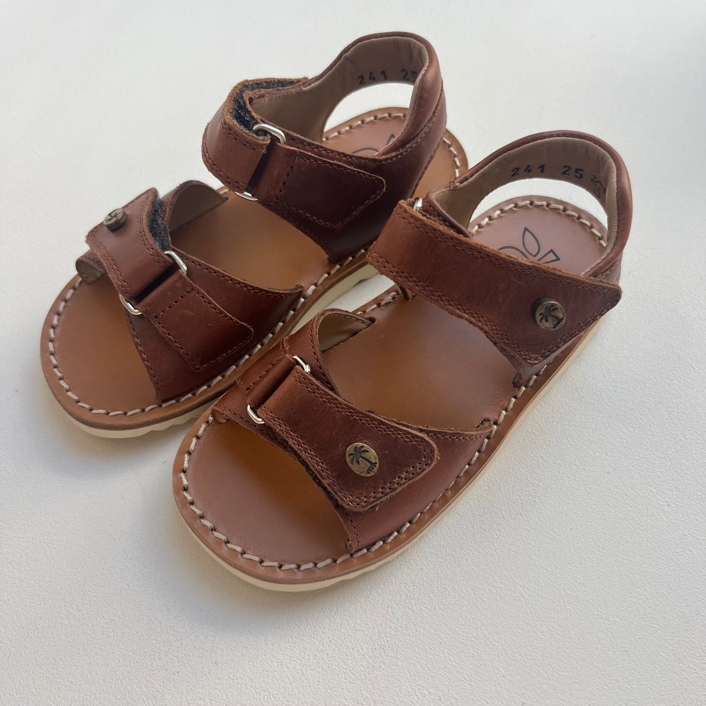 sandaal - waff easy nappa - marron