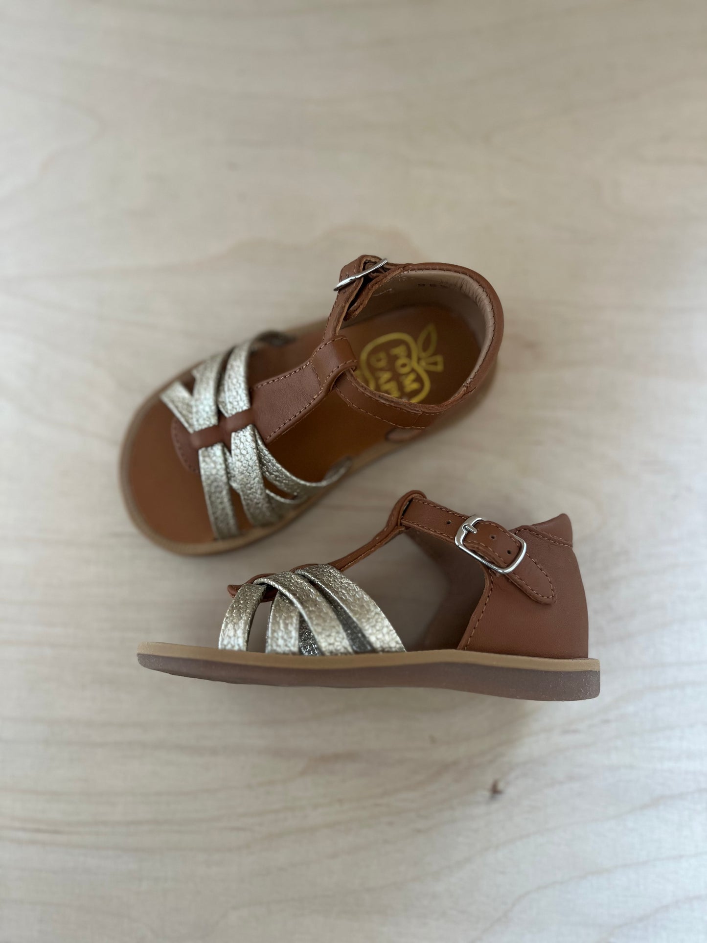 sandaal - poppy back, neptune - camel goud