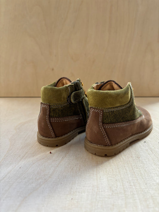 Ocra veter bottine groen bruin