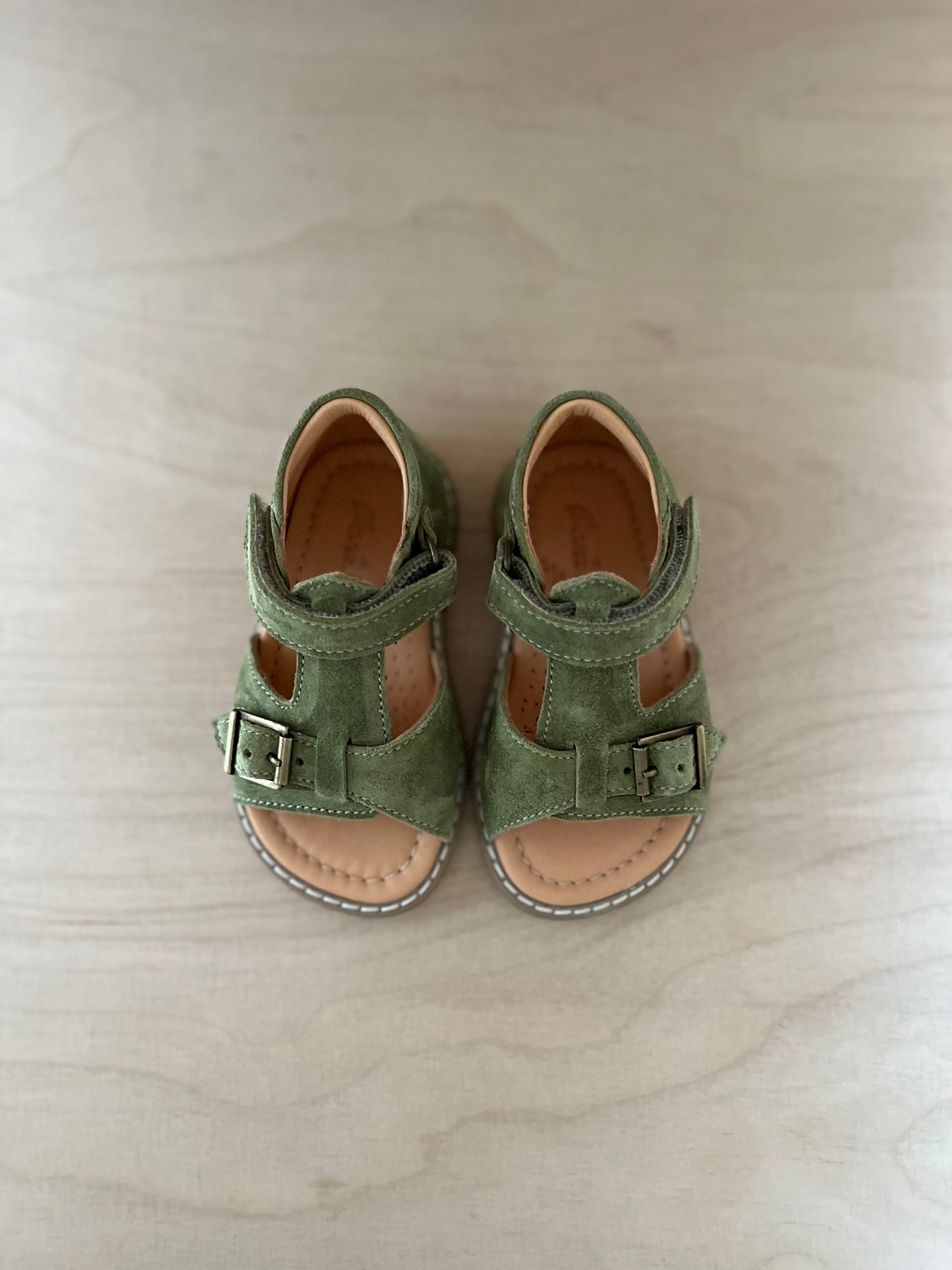 stapsandaal jules - velours groen