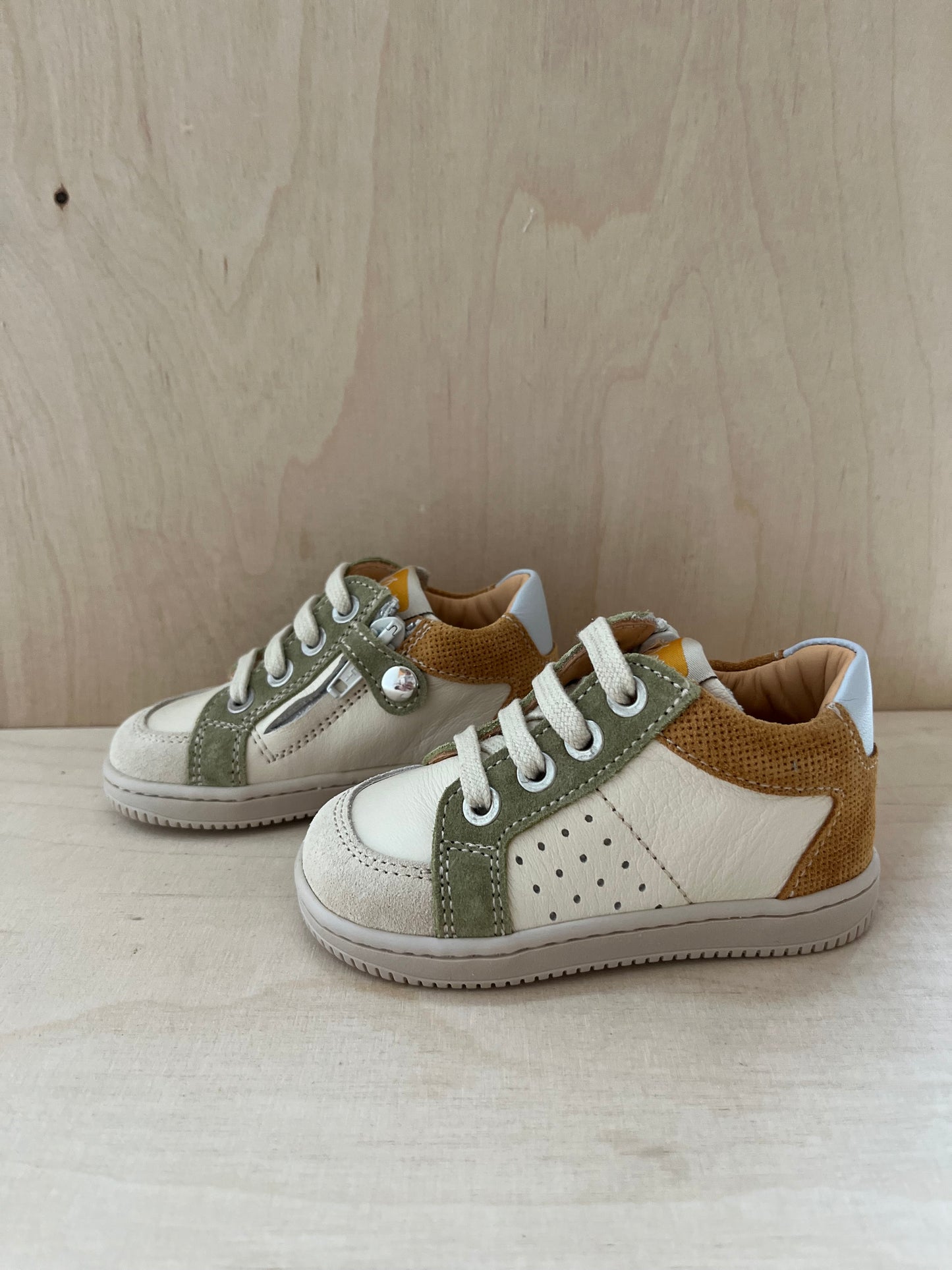 sneaker ron - groen geel creme