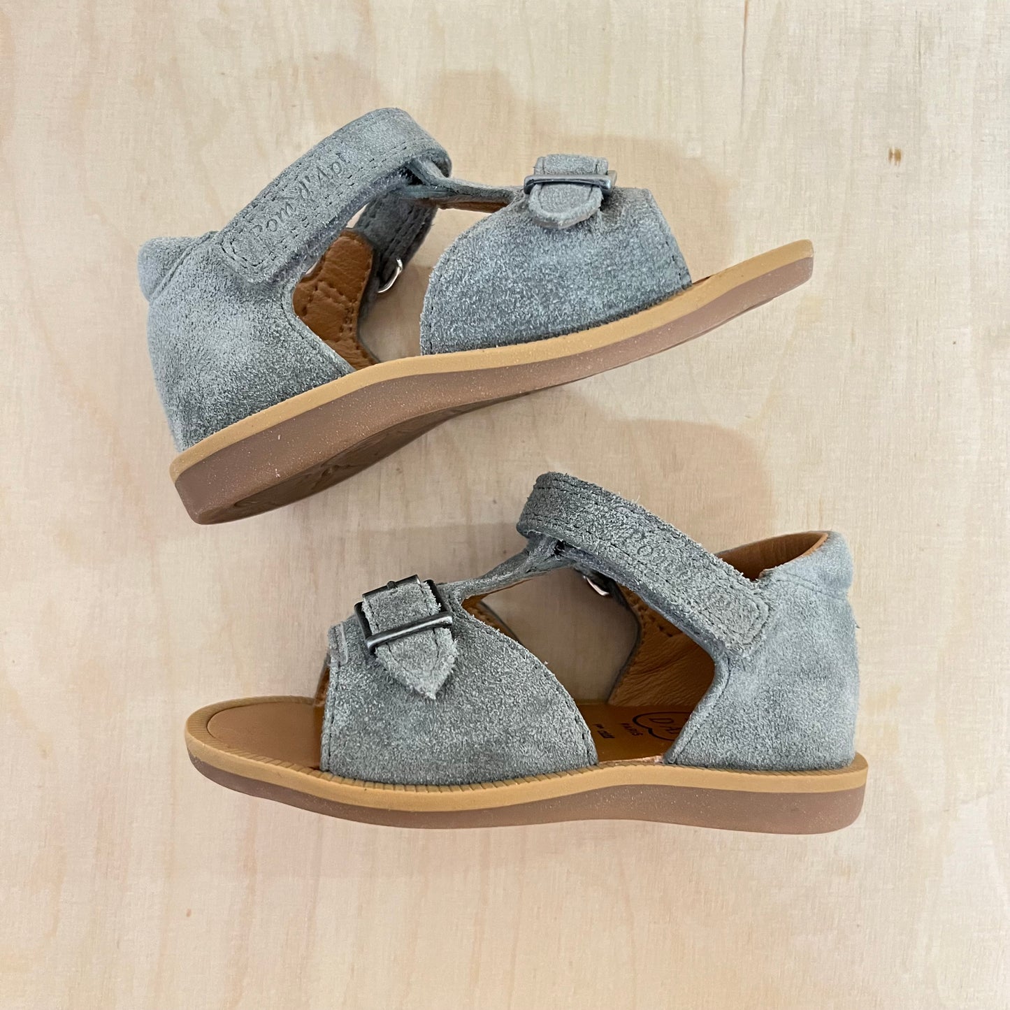 stapsandaal - poppy easy velours - grey