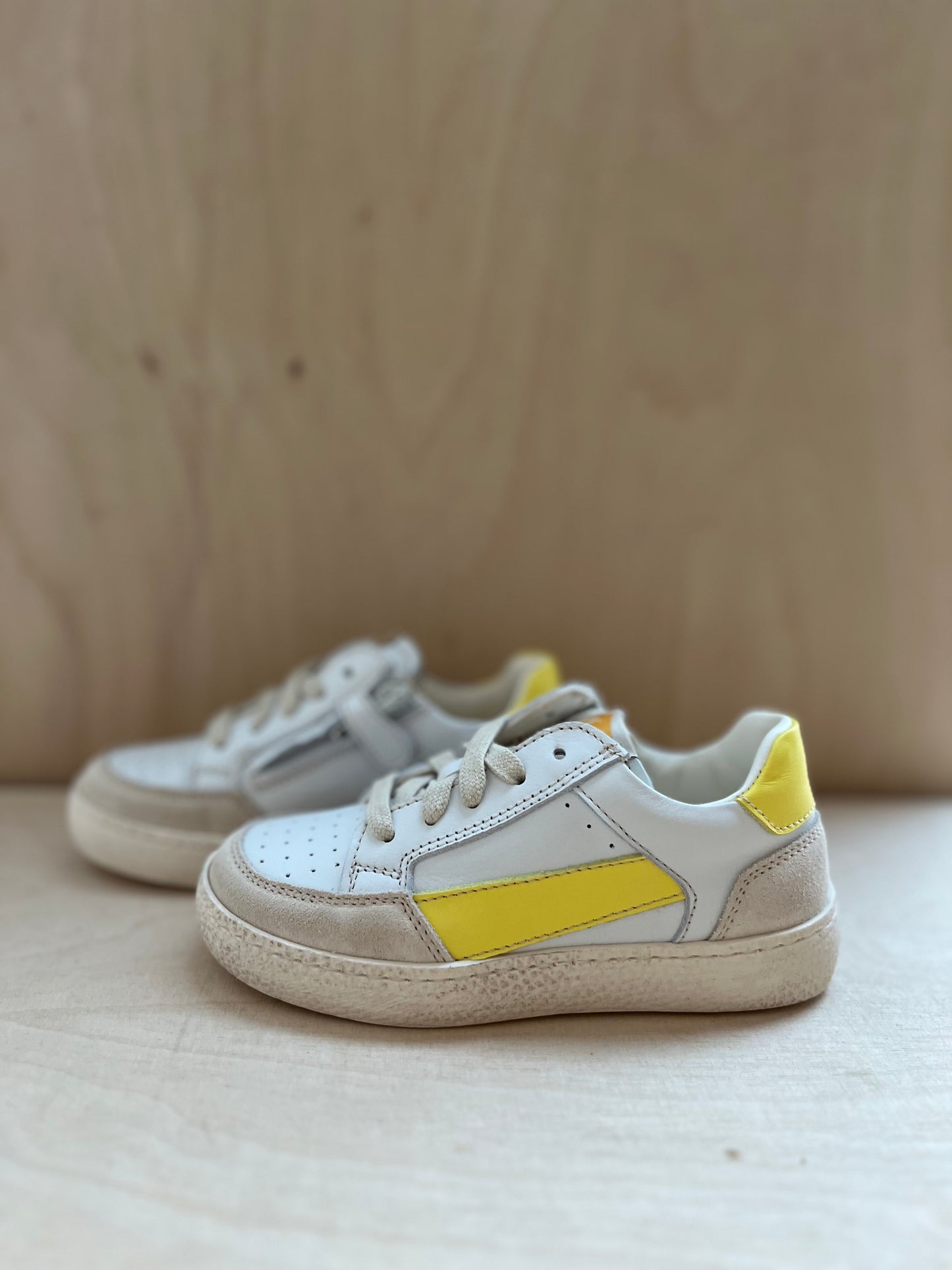 sneaker lex - wit lichtgeel