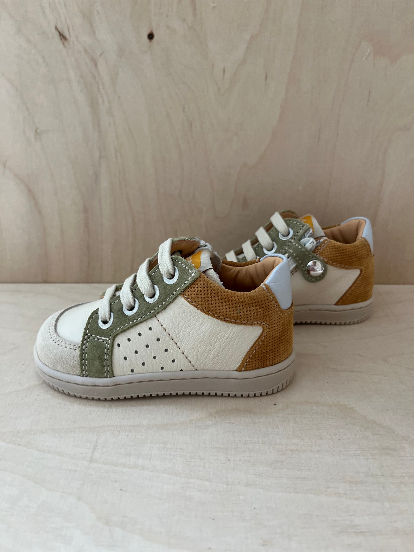 sneaker ron - groen geel creme
