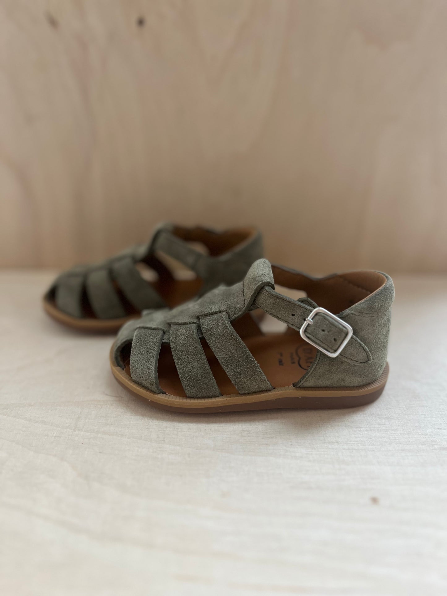 stapsandaal poppy daddy - velours kaki
