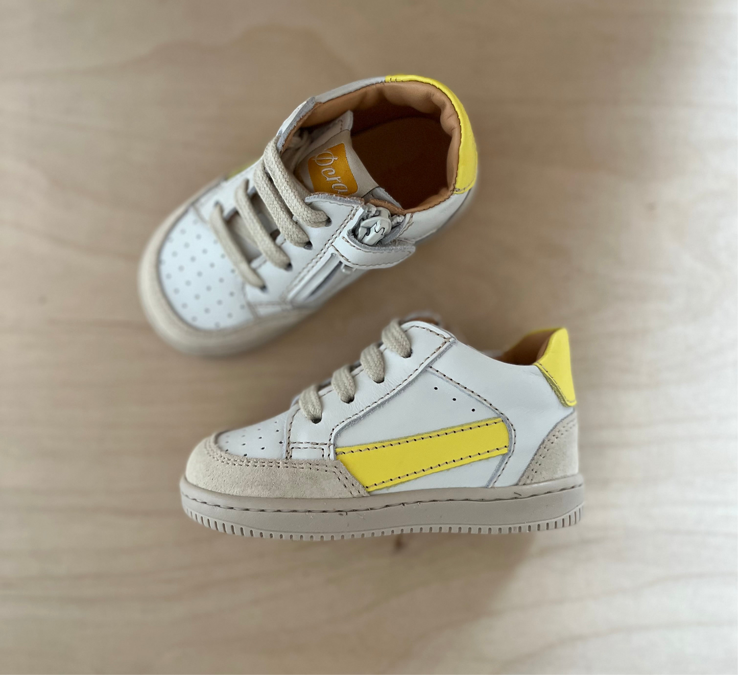 sneaker lex - wit lichtgeel