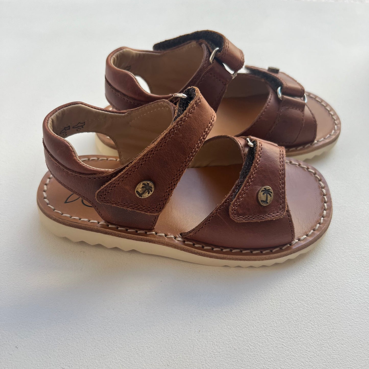 sandaal - waff easy nappa - marron