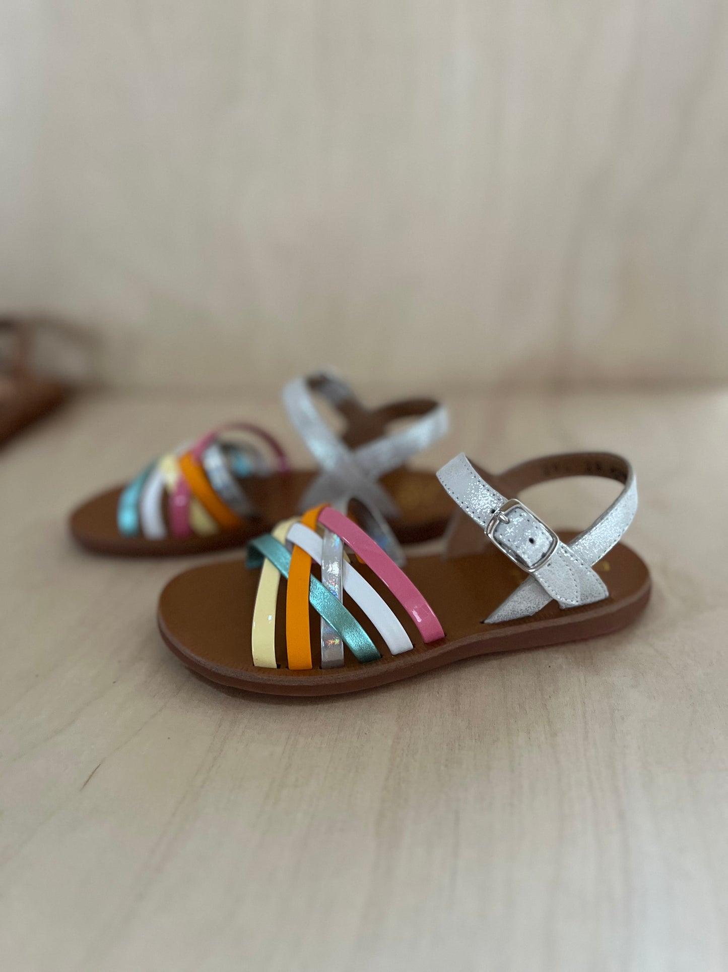 sandaal plagette lux - muestra - silver multi fresh